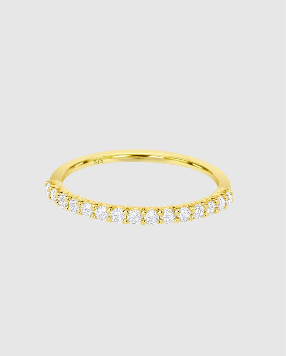 Anel Hin00503 Basics de Ouro 9k com Acabamento Brilhante e Zirconita Branco-3