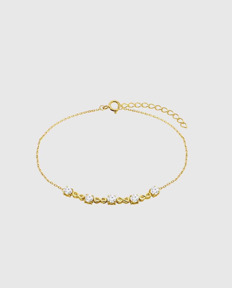 Imagem 0 de Pulseira Hin00491 19 Basics de Ouro 9k com Acabamento Brilhante e Motivo Infinito