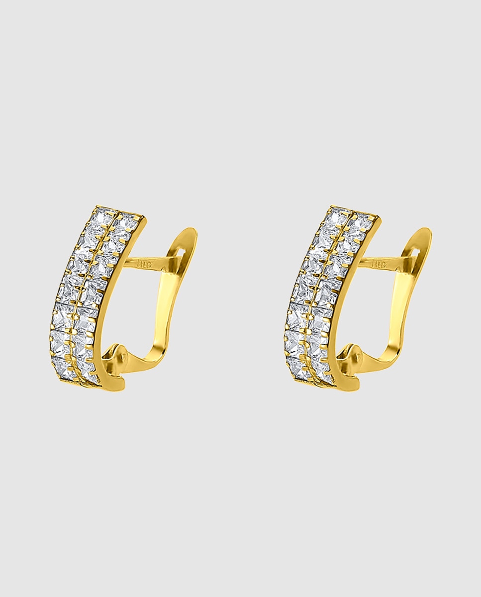 Pendentes Lg00326 Basics de Ouro 9k com Acabamento Brilhante e Zirconita Branco-1