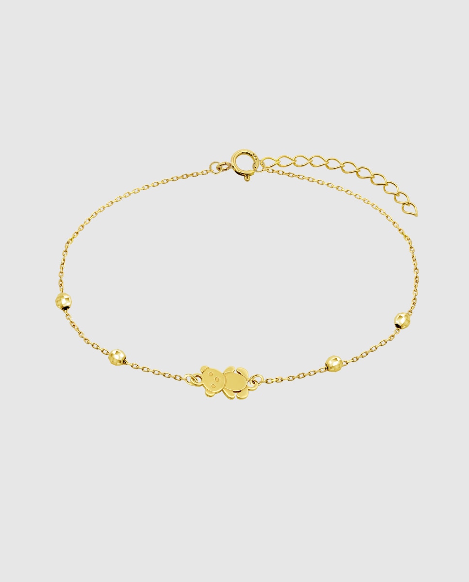 Imagem 0 de Pulseira Hin00515/19 Basics de Ouro 9k com Acabamento Brilhante e Abalorios em Formas Diferentes e Motivo Animais