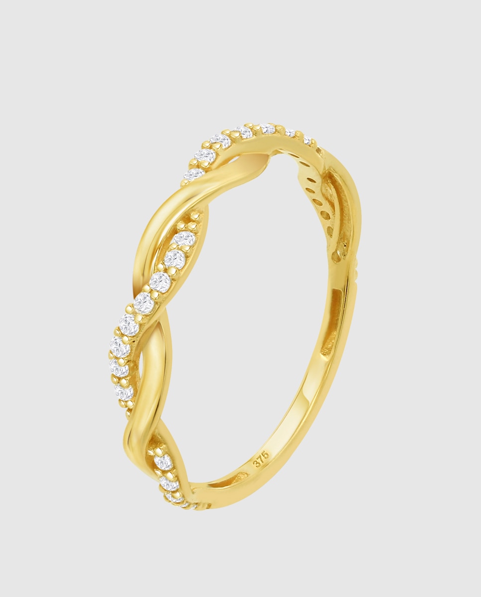 Imagem 0 de Anel Basics de Ouro Amarelo 9k com Acabamento Brilhante e Zirconita com Motivo Infinito
