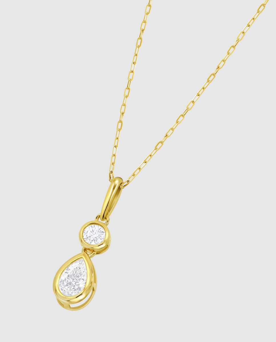 Imagem 0 de Corrente com Pingente Hin00526 45 Basics de Ouro 9k com Acabamento Brilhante e Zircónios