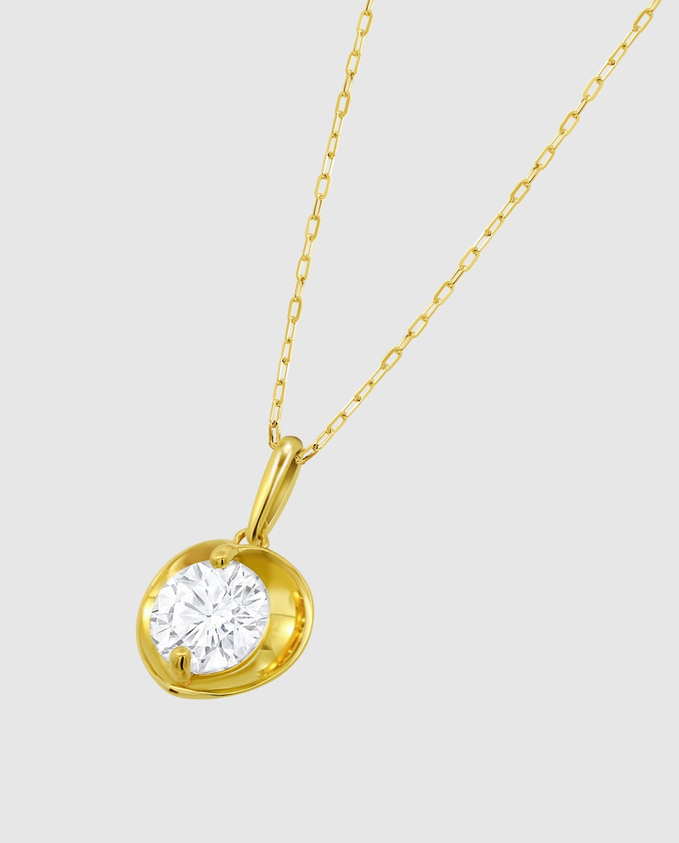 Imagem 0 de Corrente com Pingente Hin00532 45 Basics de Ouro 9k com Acabamento Brilhante e Zirconita e Motivo Geométrico