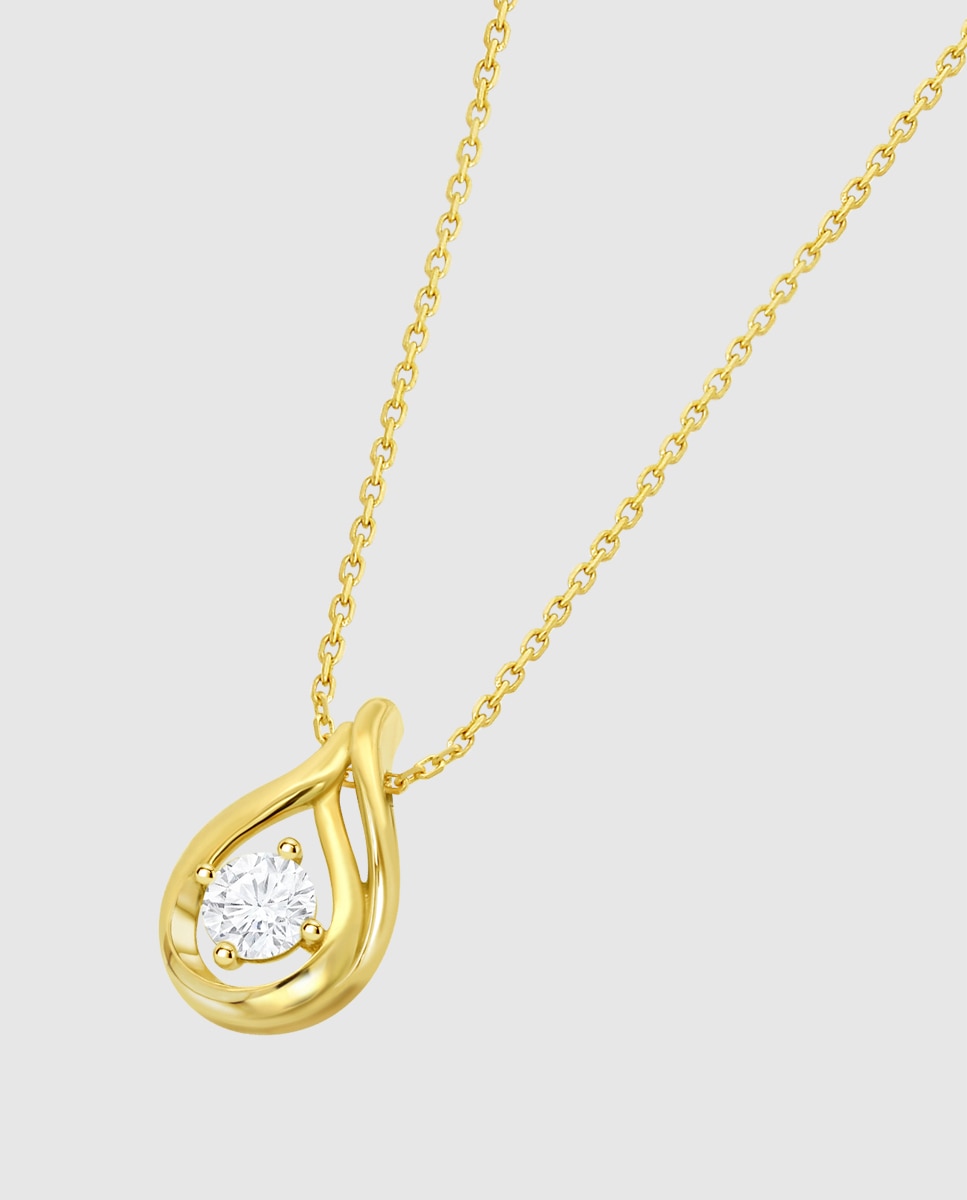Imagem 0 de Corrente com Pingente Hin00535 45 Basics de Ouro 9k com Acabamento Brilhante com Zircónios e Motivo Natureza