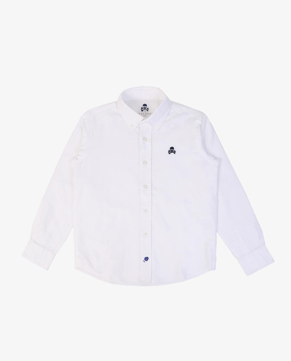 Camisa Infantil de Manga Comprida Lisa Scalpers Branco-6
