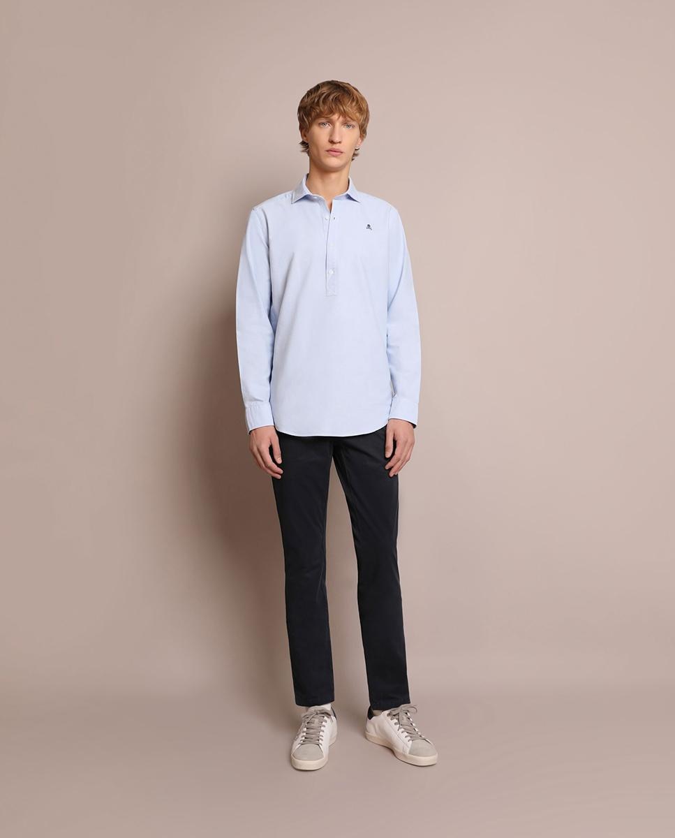 Camisa Regular Fit Lisa Azul-claro-4