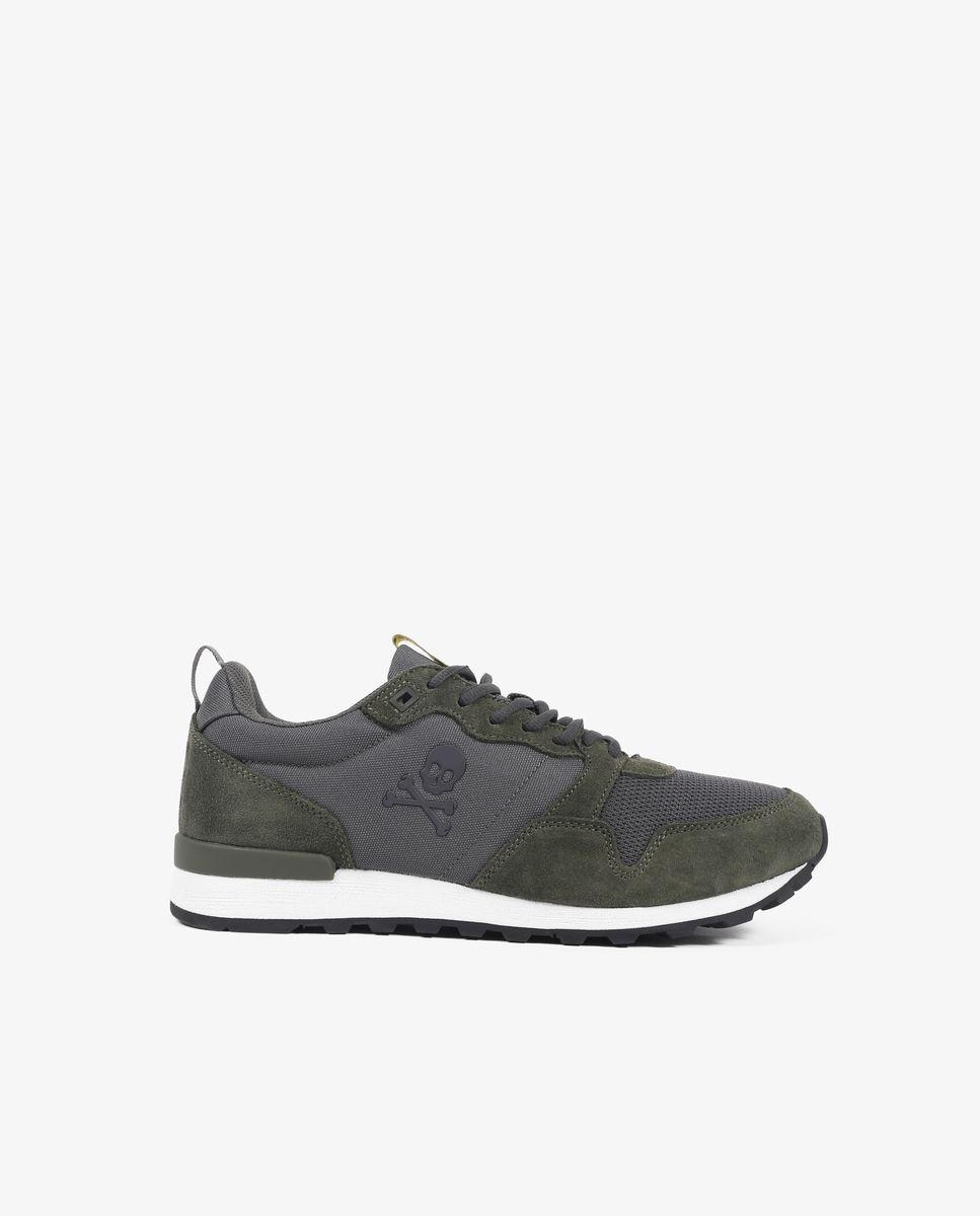 Sapatilhas Desportivas Combinadas com Atacadores Verde-escuro-1