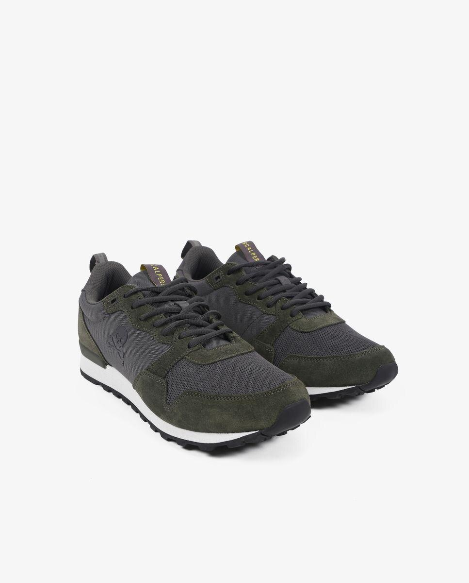 Sapatilhas Desportivas Combinadas com Atacadores Verde-escuro-3