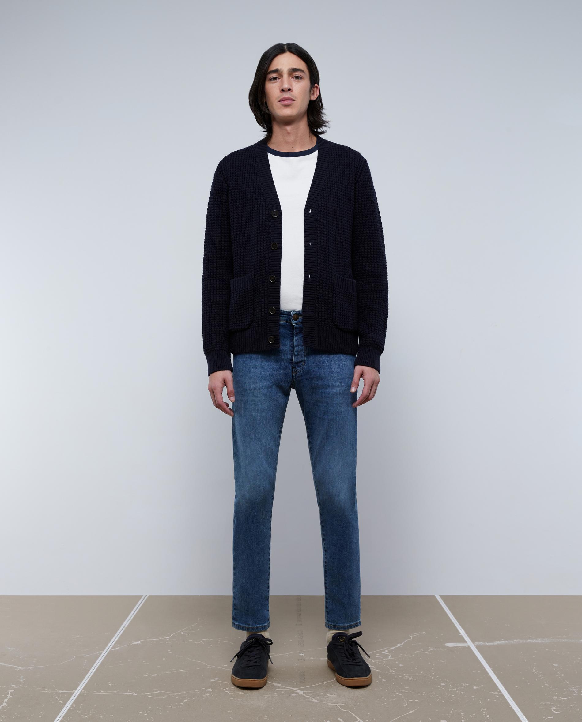 Jeans Slim em Azul-escuro Azul-escuro-1
