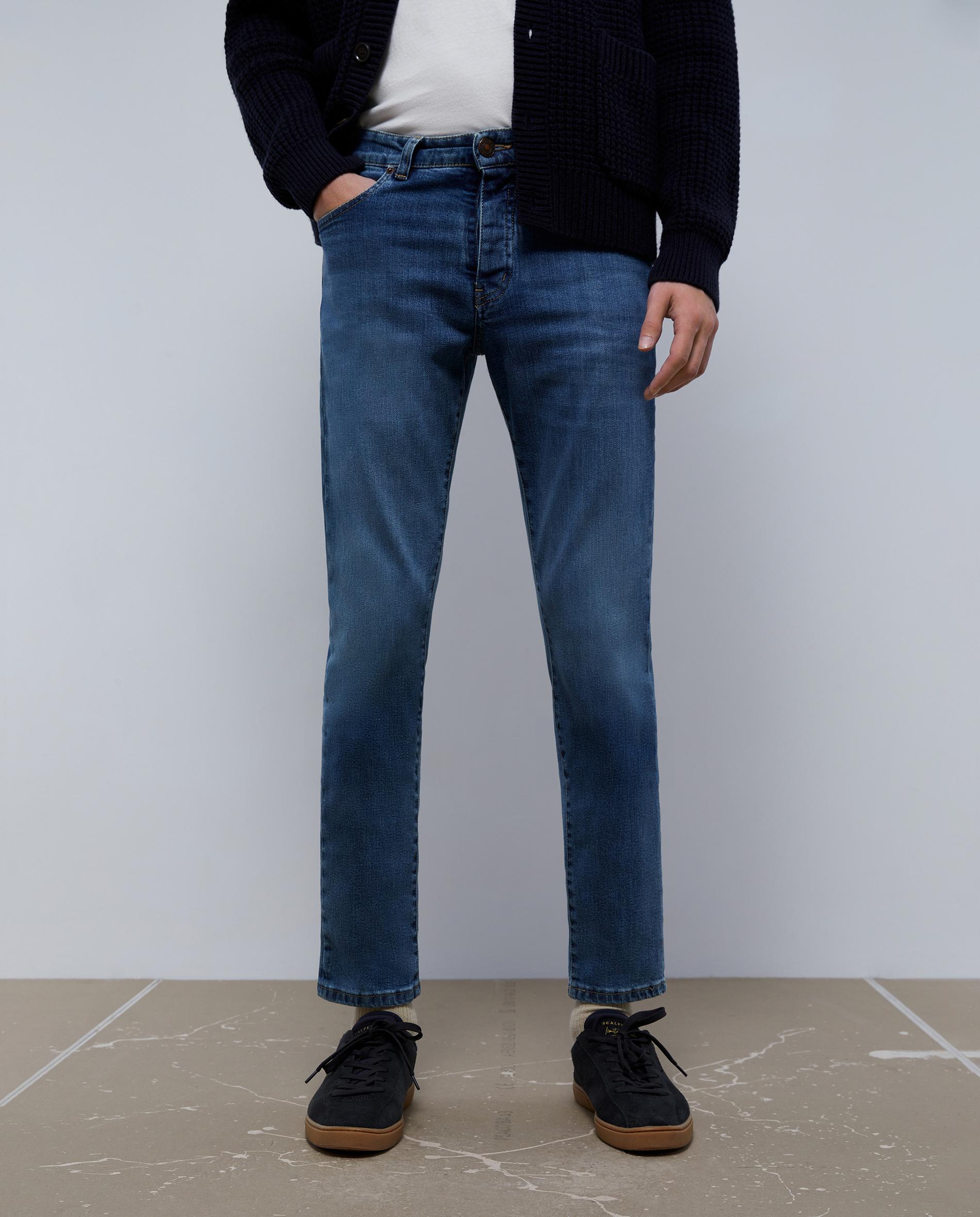 Jeans Slim em Azul-escuro Azul-escuro-2