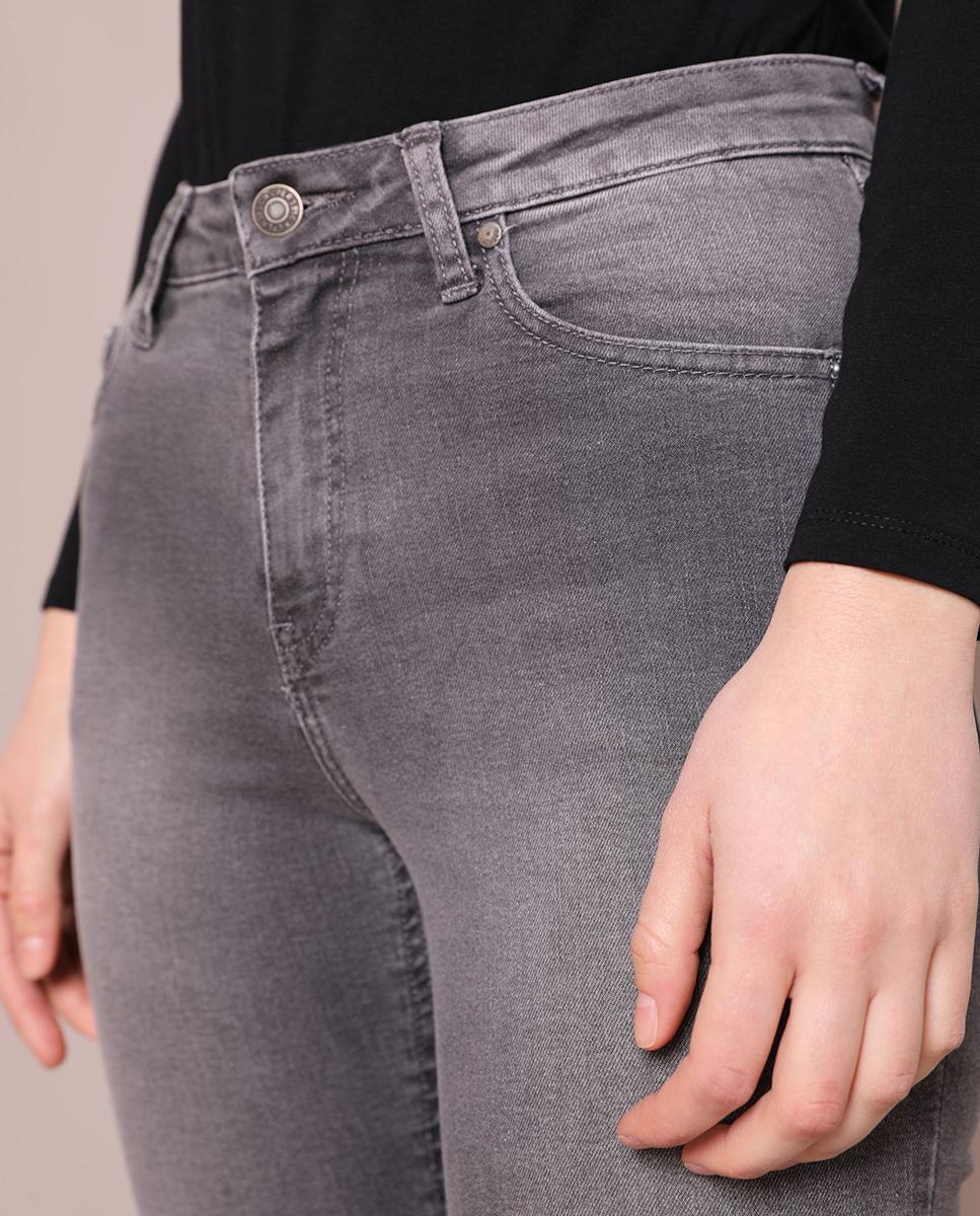 Jeans Skinny Slim com Tachas Cinzentos-2