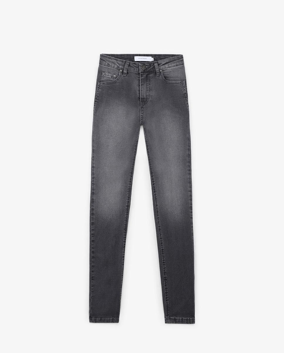 Jeans Skinny Slim com Tachas Cinzentos-4
