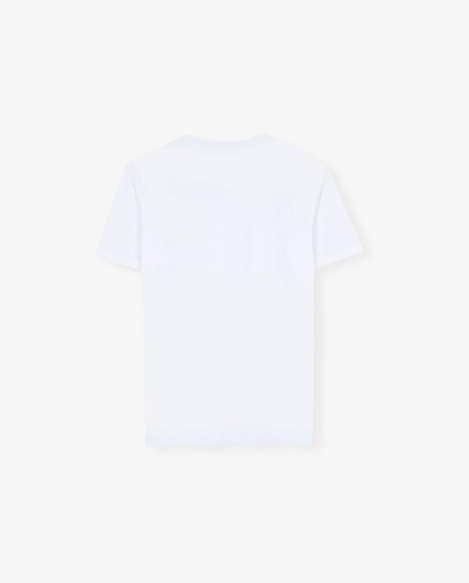 T-shirt de Manga Curta Básica com Logo Bordado Branco-6