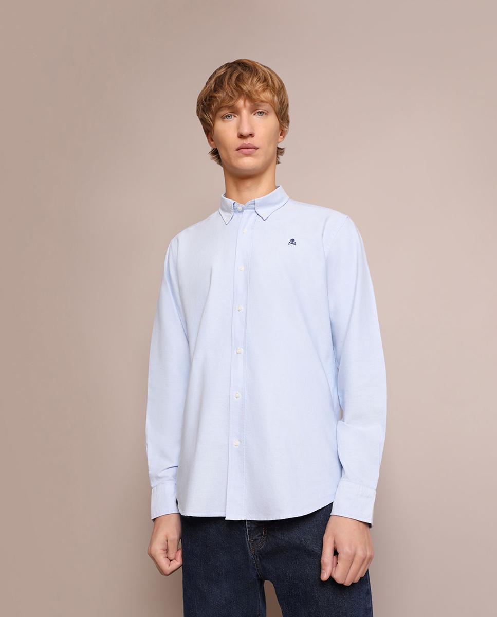 Camisa Regular Lisa Azul-claro-1