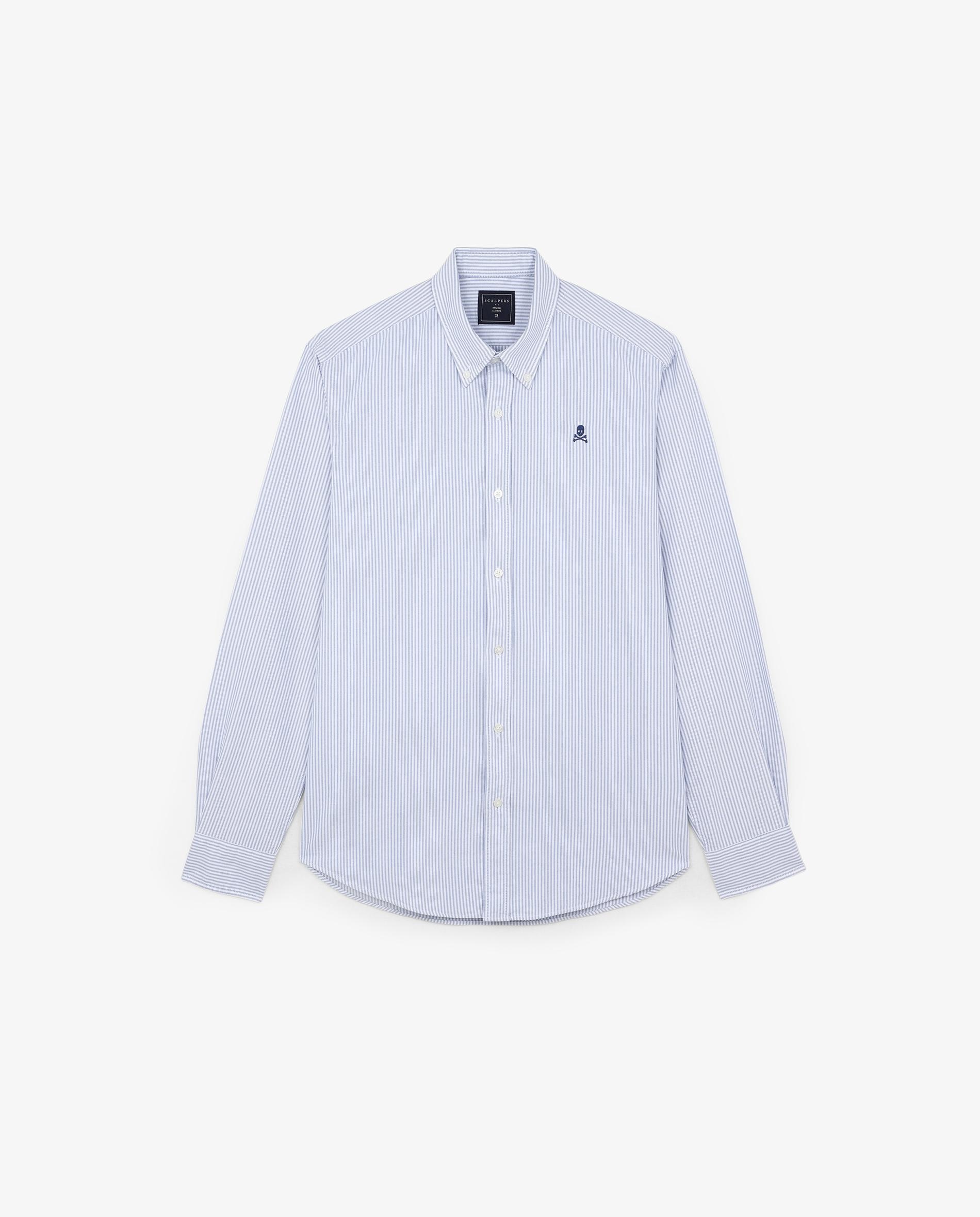 Camisa Oxford Regular Fit Às Riscas Rosa-1