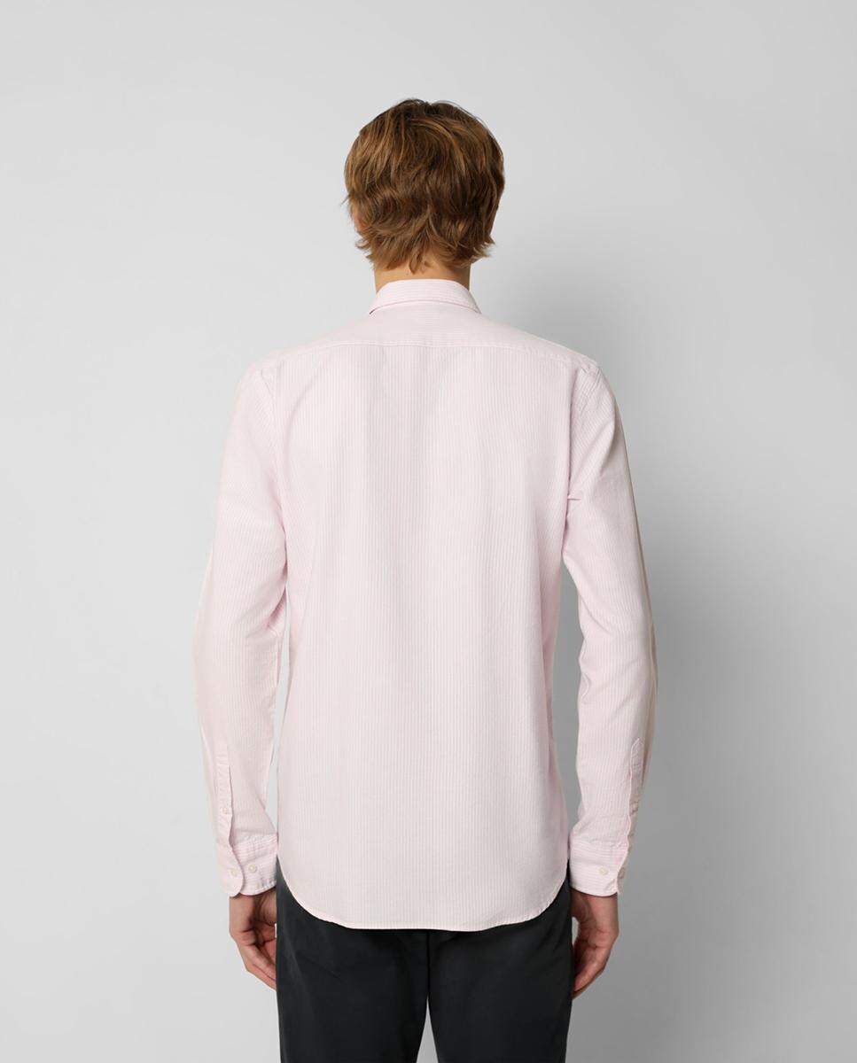 Camisa Regular Às Riscas Rosa-claro-2