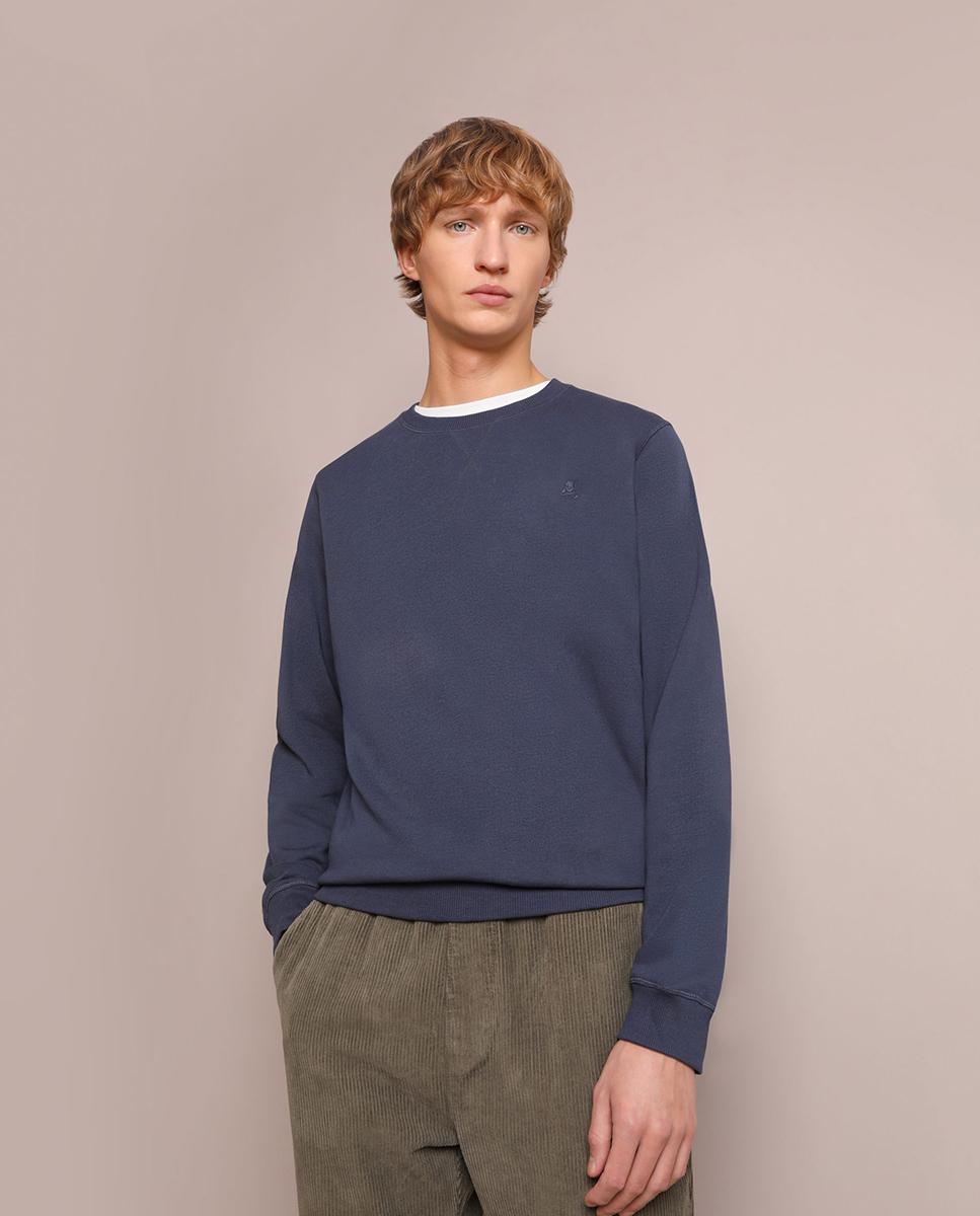 Sweatshirt em Azul-marinho com Gola Redonda Azul-marinho-1