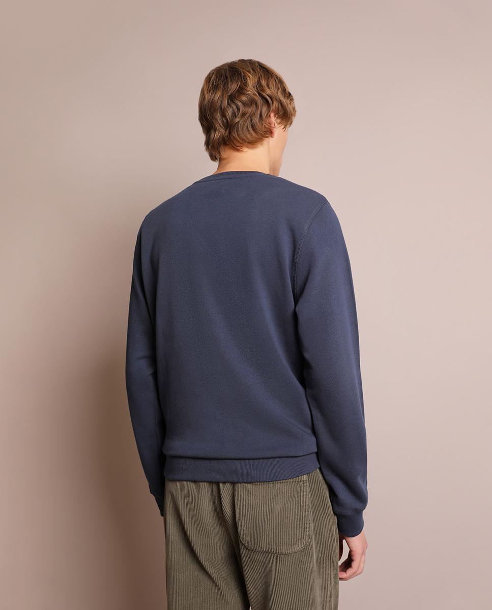 Sweatshirt em Azul-marinho com Gola Redonda Azul-marinho-2