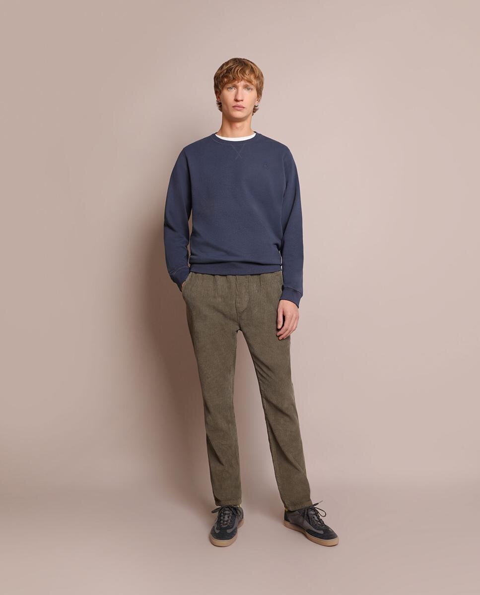 Sweatshirt em Azul-marinho com Gola Redonda Azul-marinho-4