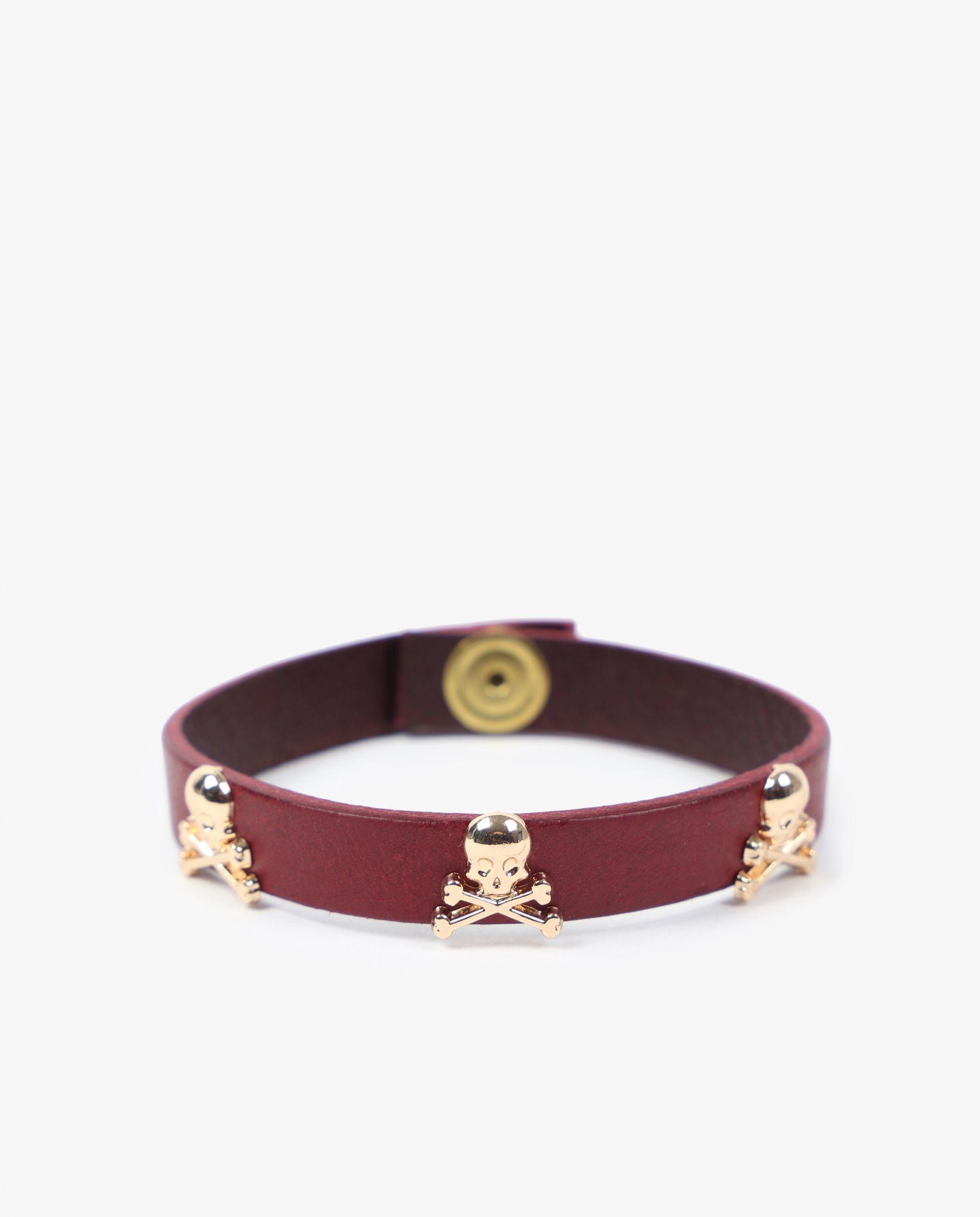 Pulseira de Pele em Vermelho Vermelho-2