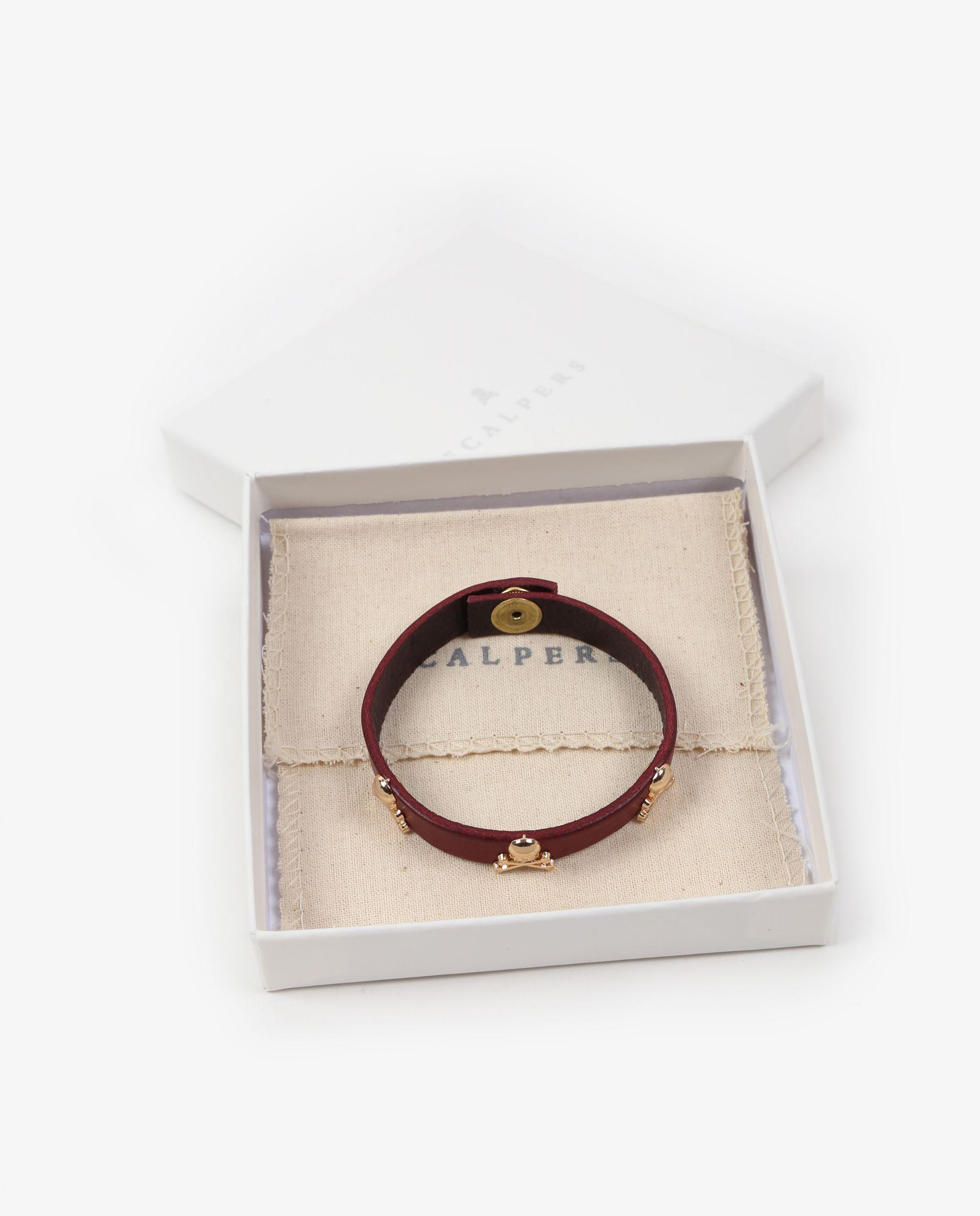 Pulseira de Pele em Vermelho Vermelho-4
