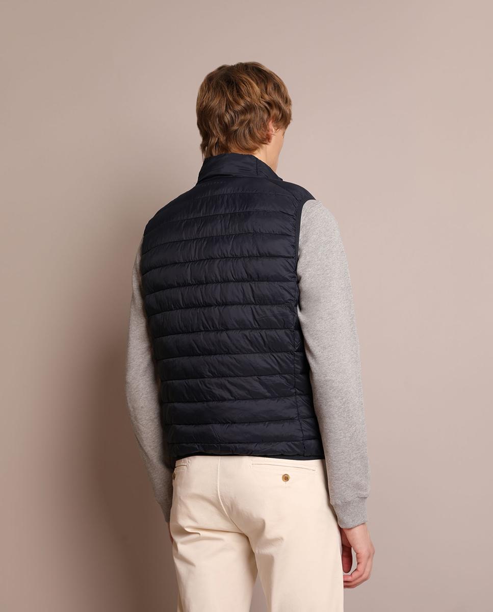 Colete Sobretudo Slim Fit com Fecho Zip Azul-marinho-2