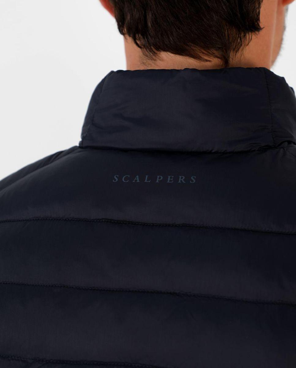 Colete Sobretudo Slim Fit com Fecho Zip Azul-marinho-4