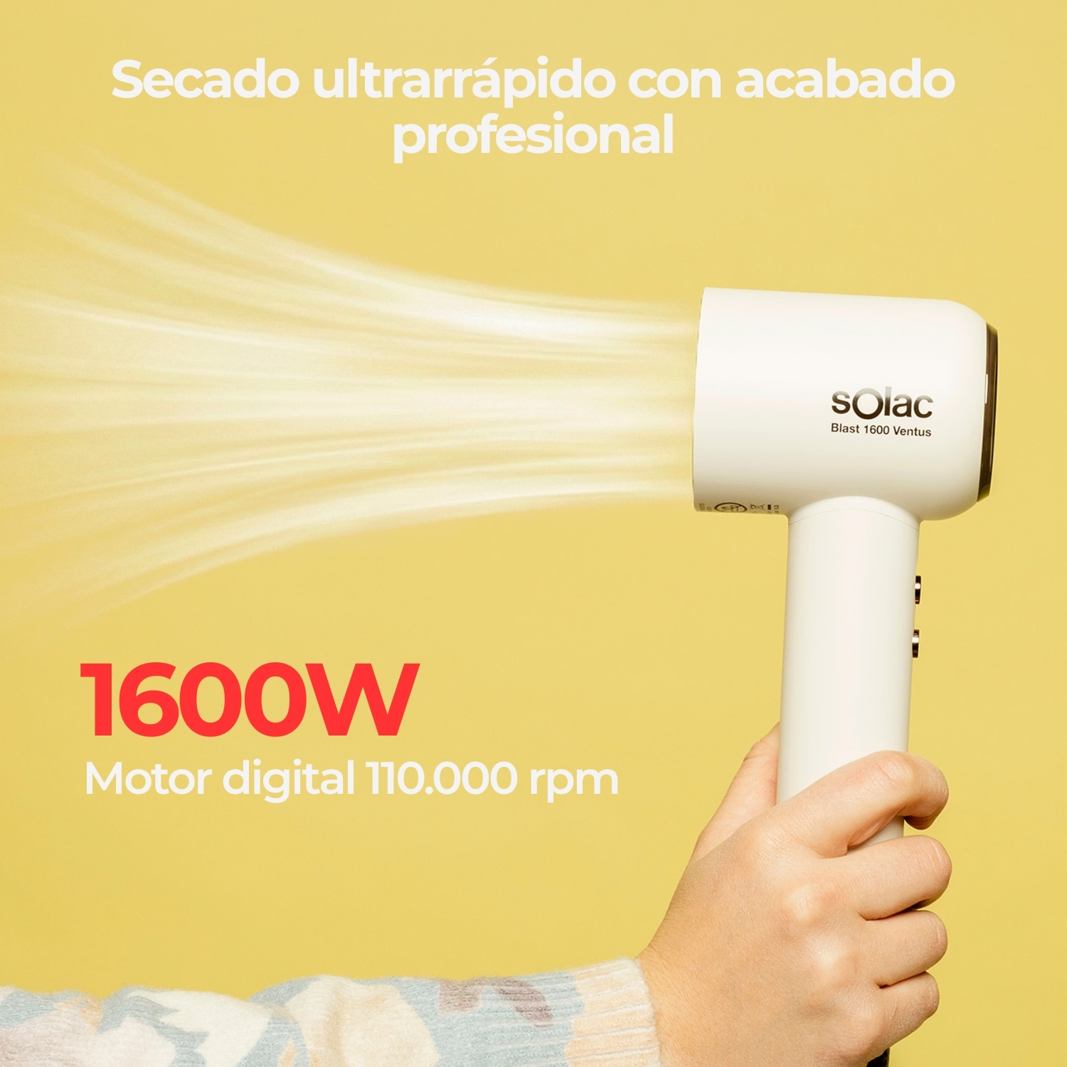 Secador de Cabelo Solac Blast 1600 Ventus Branco / Castanho-3