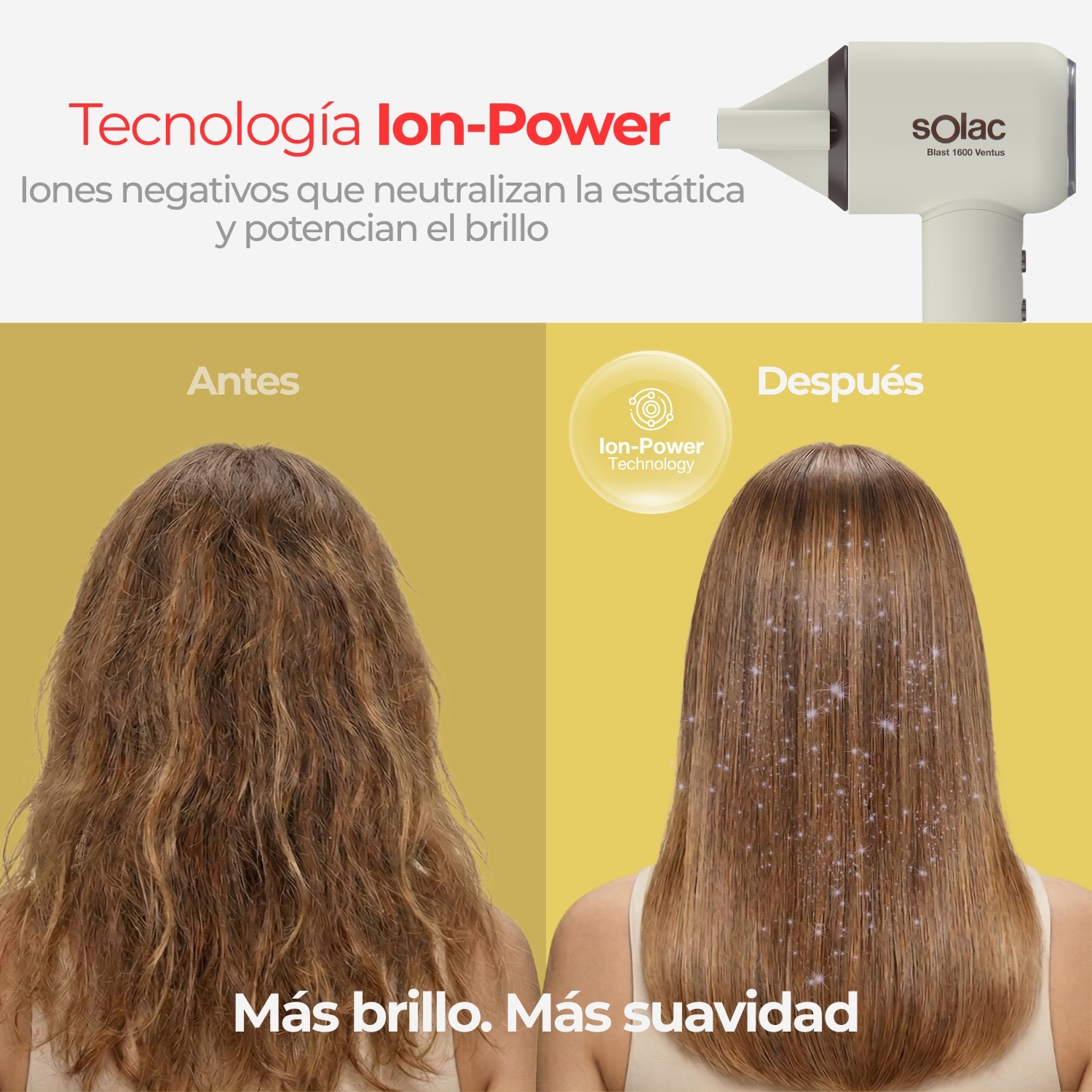 Secador de Cabelo Solac Blast 1600 Ventus Branco / Castanho-4