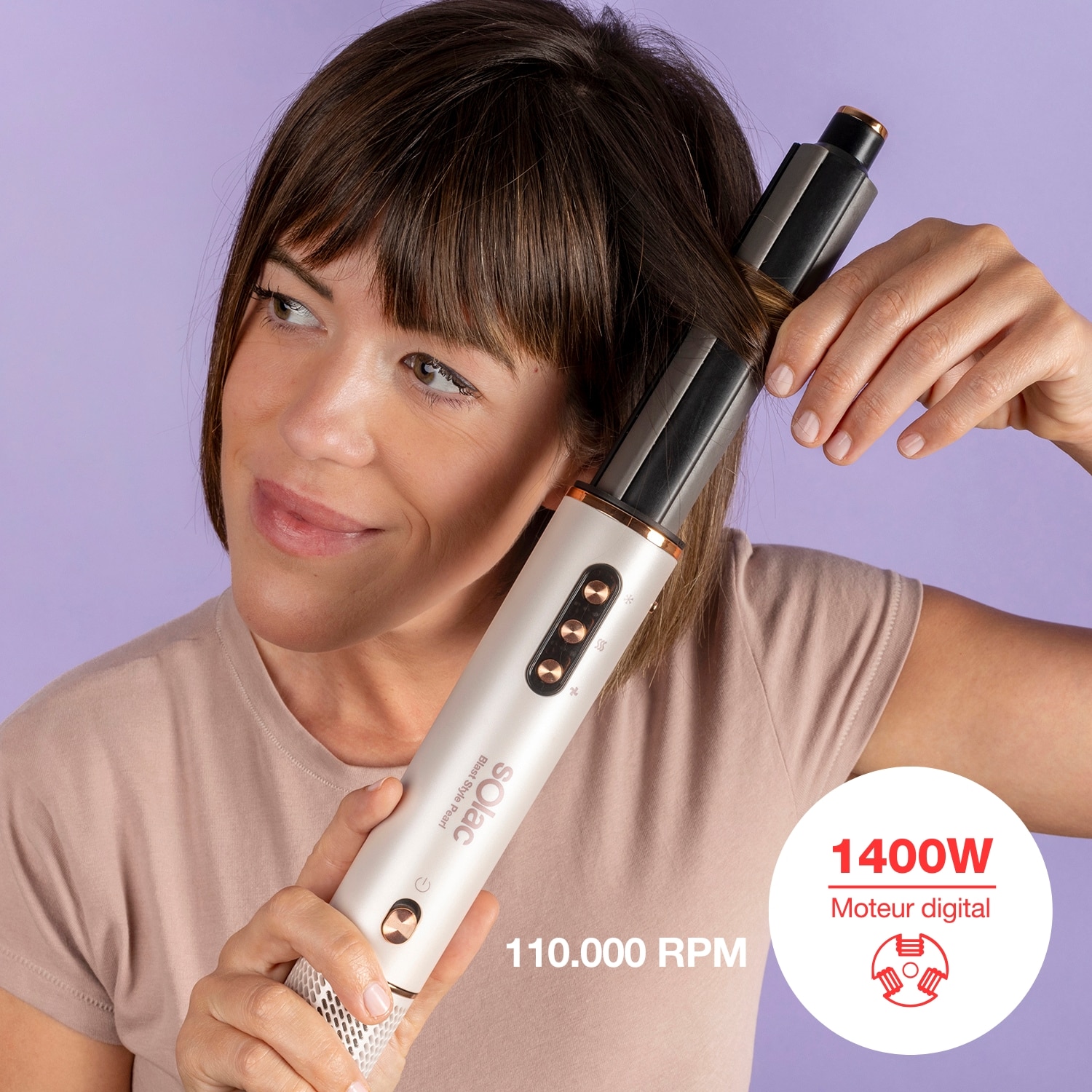 Modelador de Cabelo Solac Blast Style Pearl 8 em 1 Dourado-2