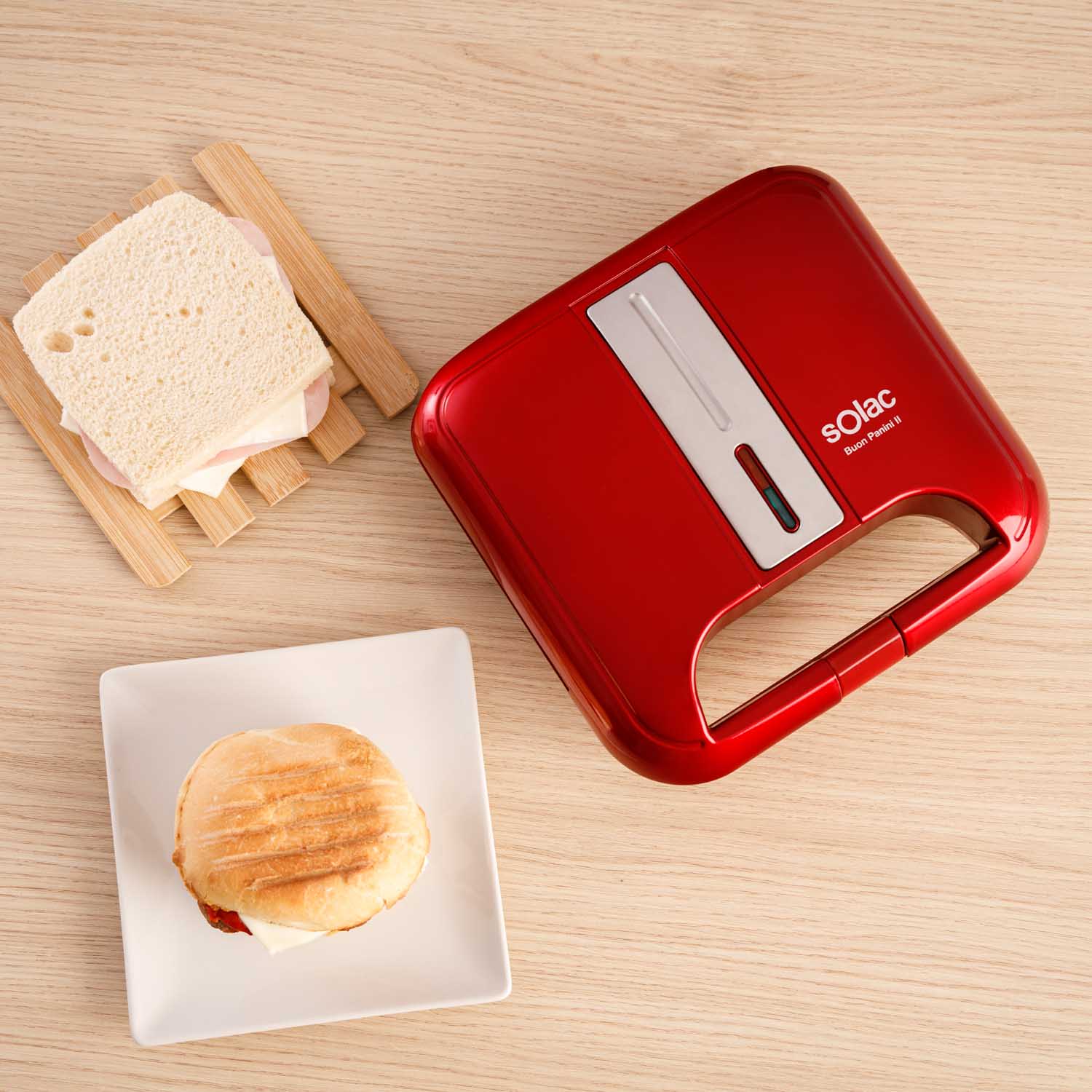 Tostadeira Solac Buon Panini II Vermelho Vermelho-2