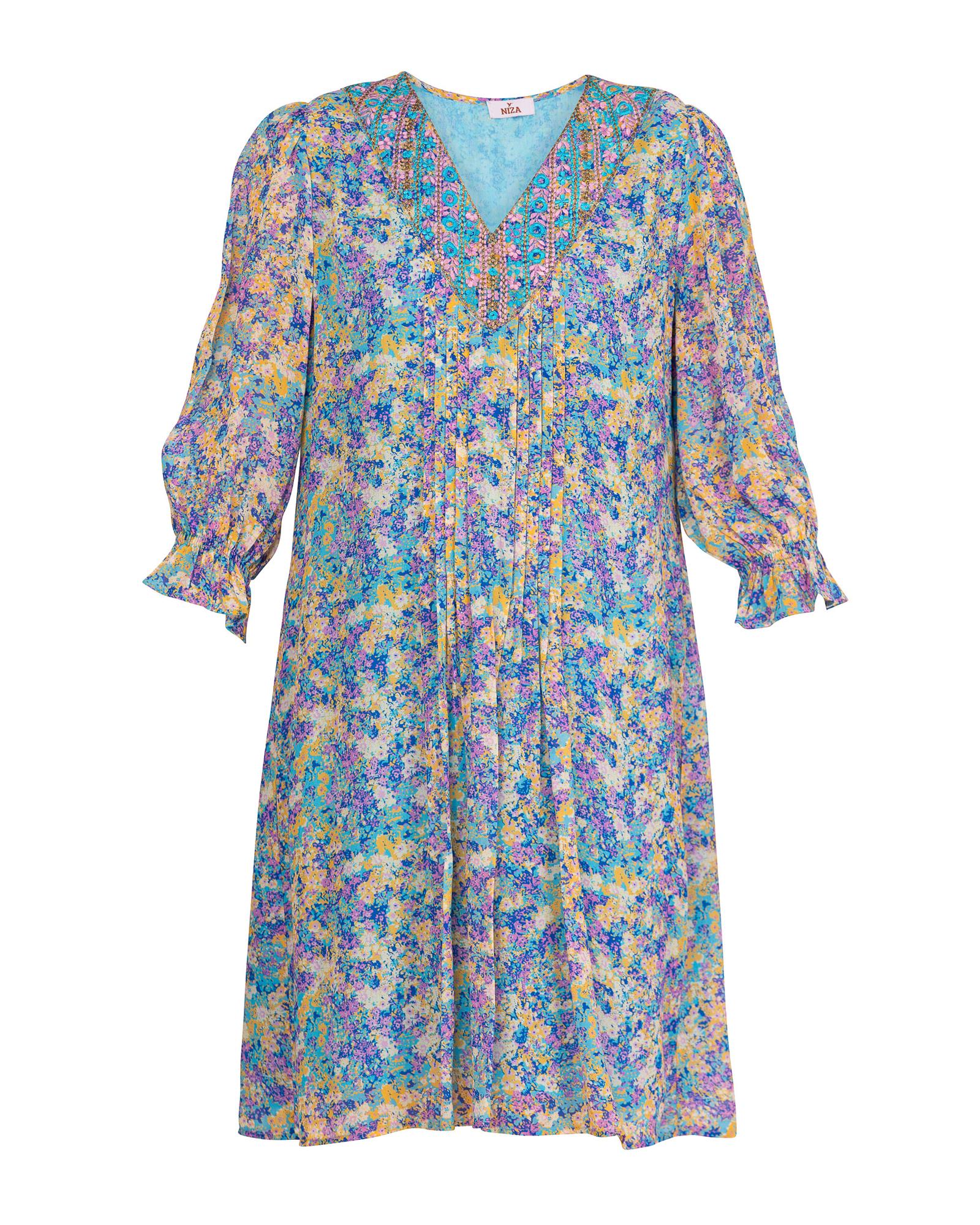 Vestido Curto Estampado com Manga Curta Multicolor-6