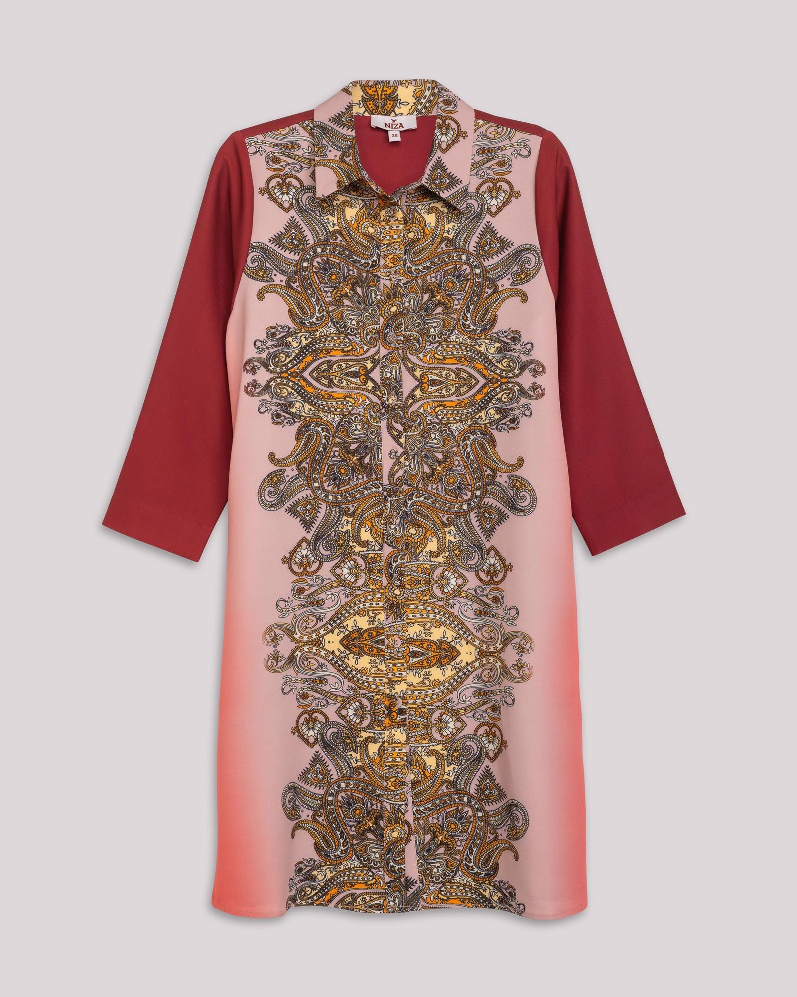 Vestido de tiro encolhido curto Bordeaux-5