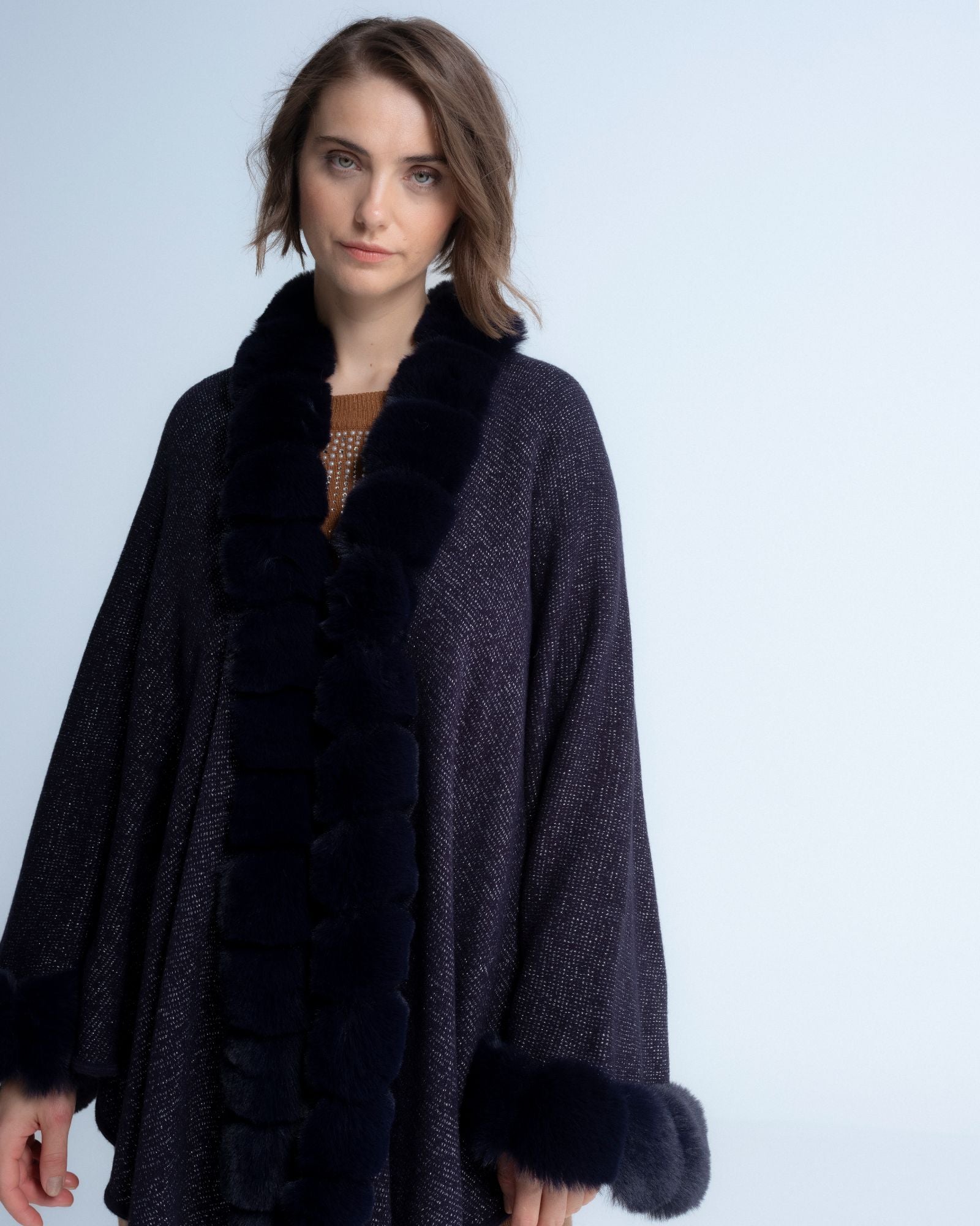 Poncho em Lurex Petra Azul-marinho-2