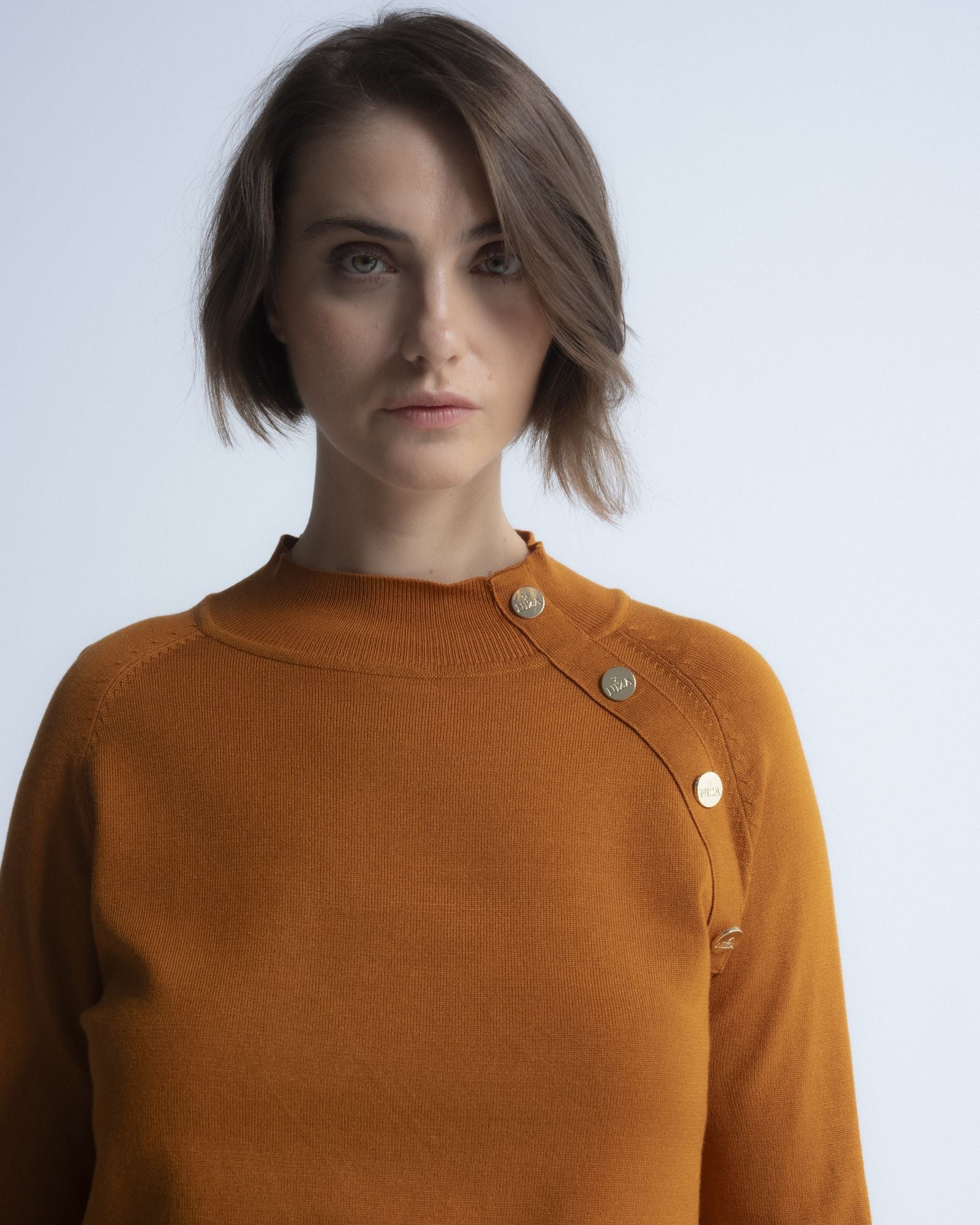 Camisola com Botões Miranda Mostarda-5