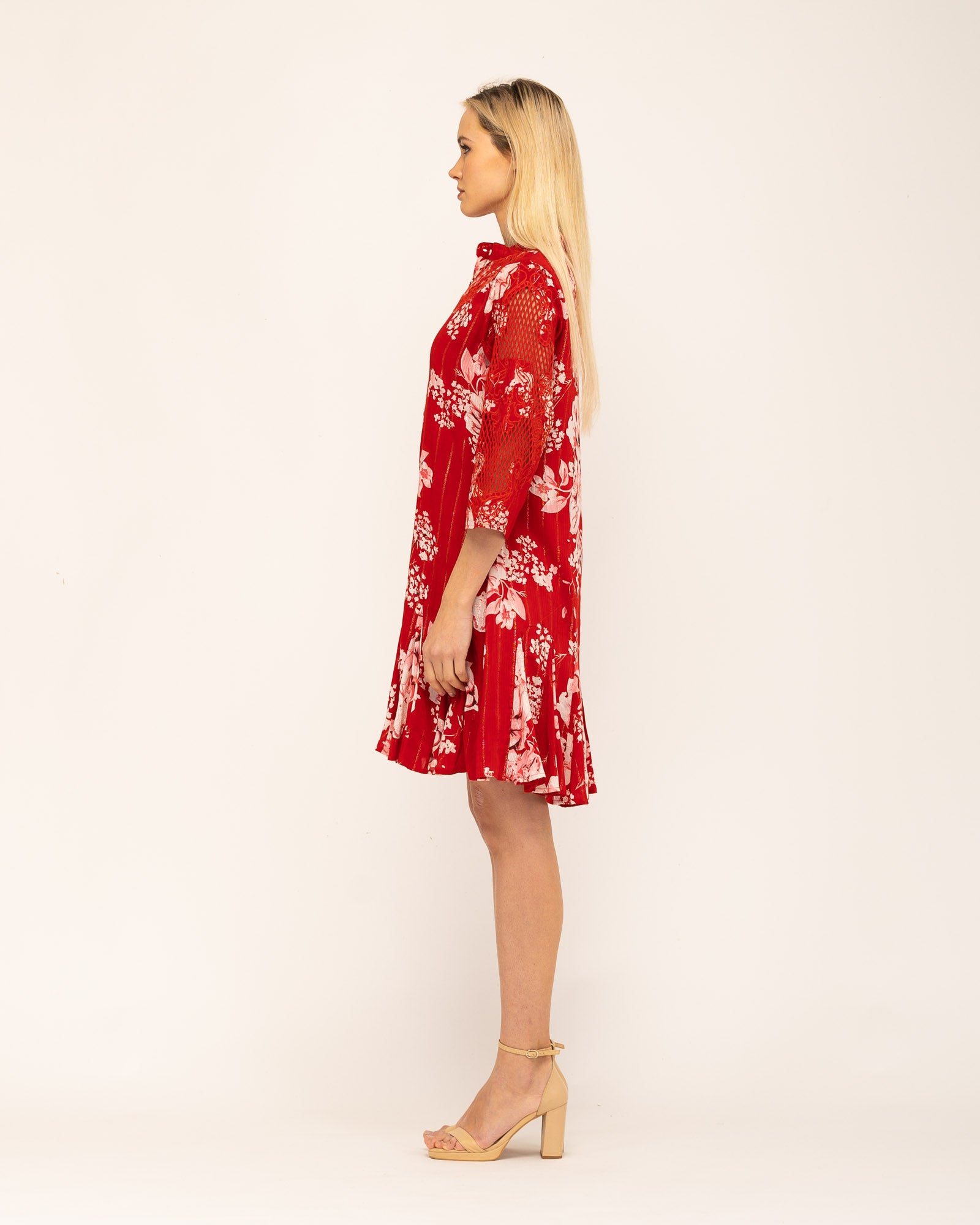 Vestido Curto Tipo Camisa Gardenia Vermelho-3