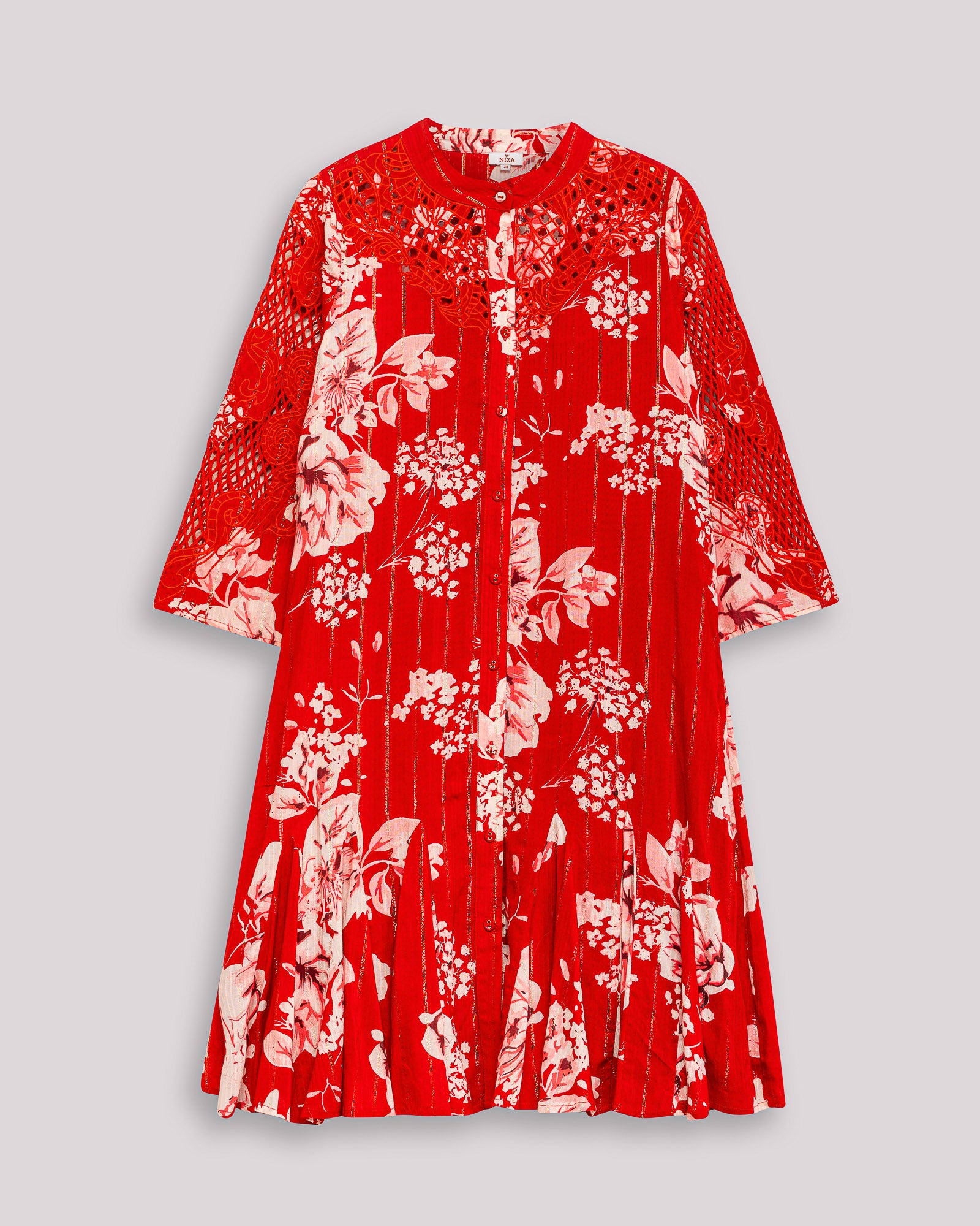 Vestido Curto Tipo Camisa Gardenia Vermelho-5