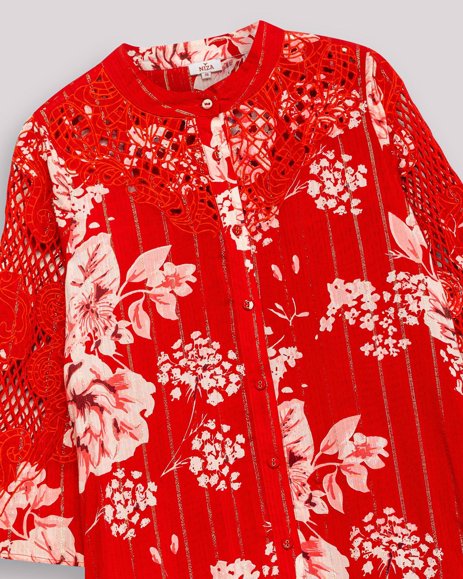 Vestido Curto Tipo Camisa Gardenia Vermelho-6