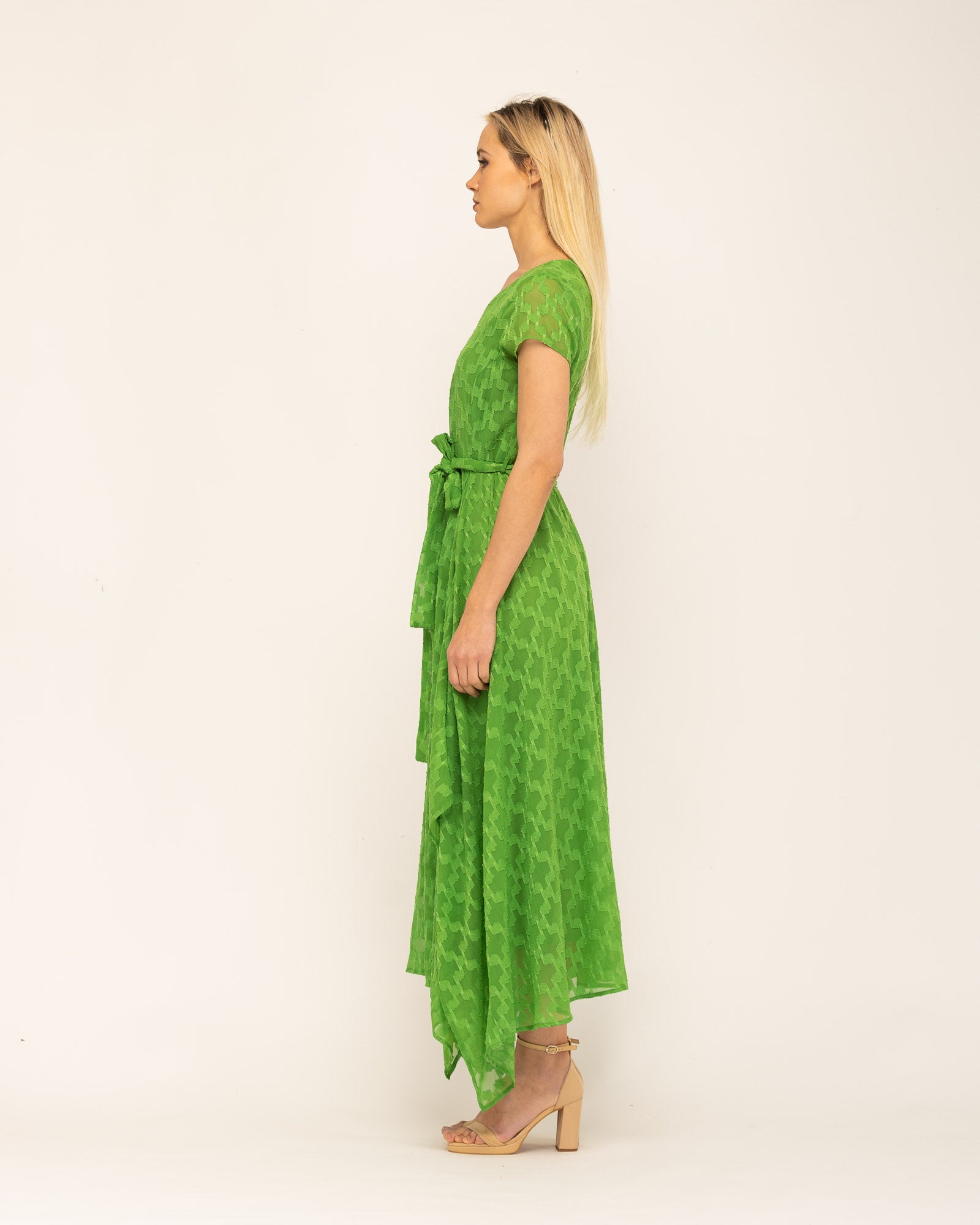 Vestido Comprido Estampado Milos Verde-4