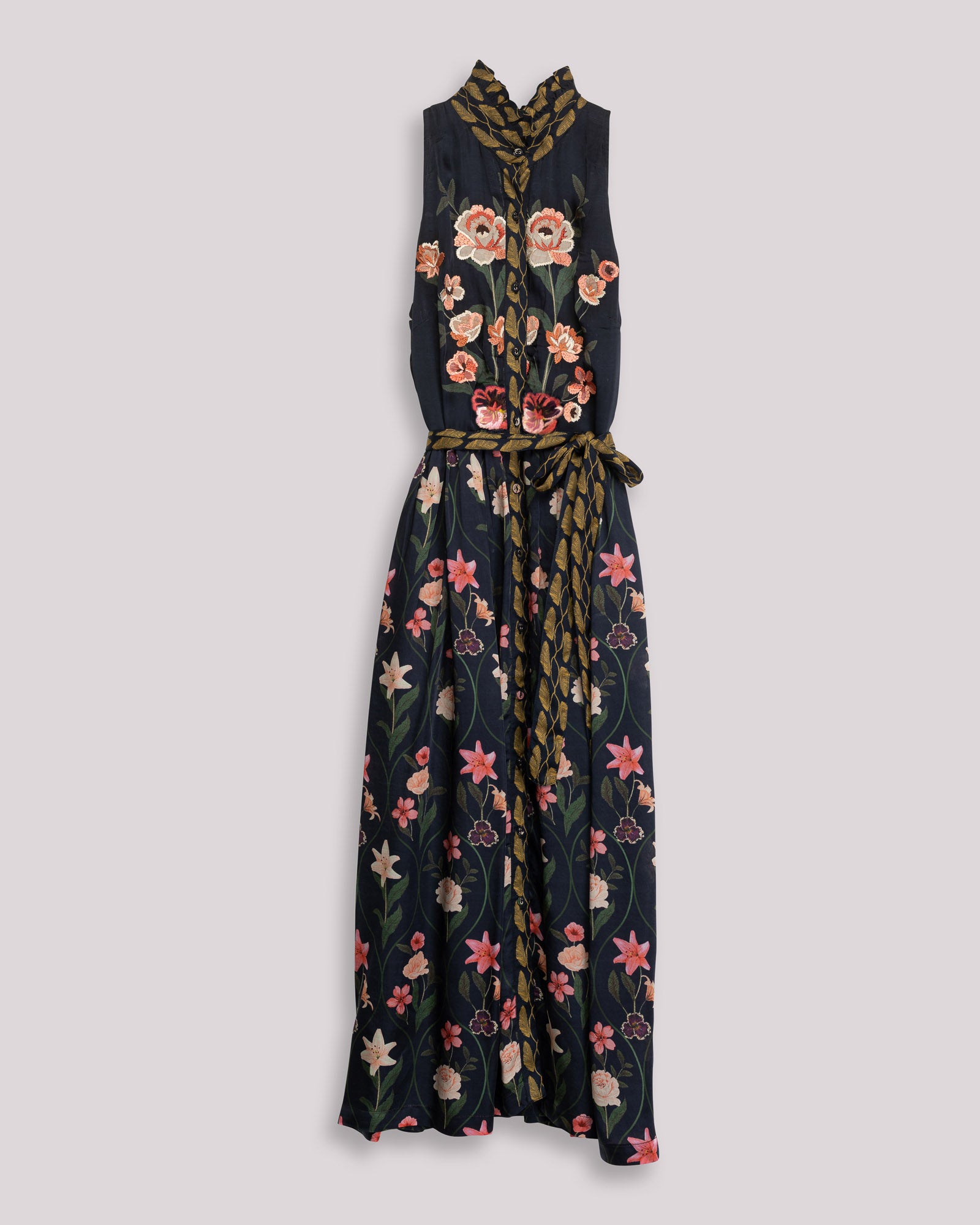Vestido Midi Estampado Bouquet Azul-5