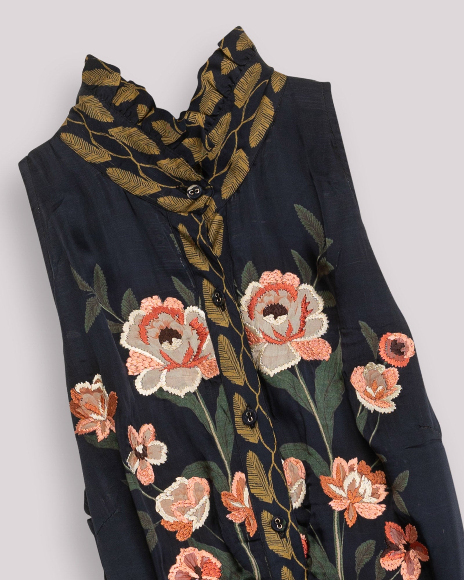 Vestido Midi Estampado Bouquet Azul-6