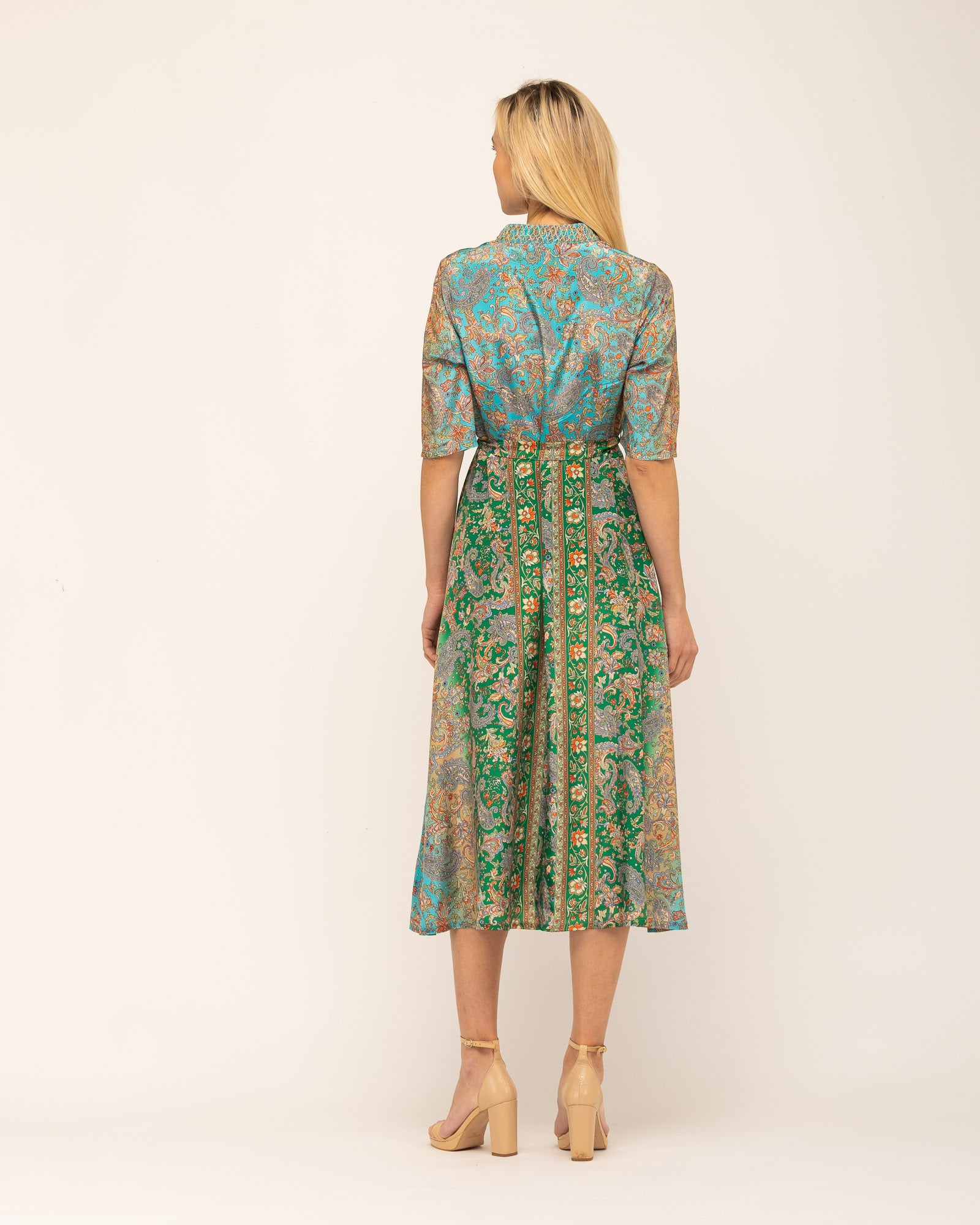 Vestido Midi Estampado Bali Verde-3
