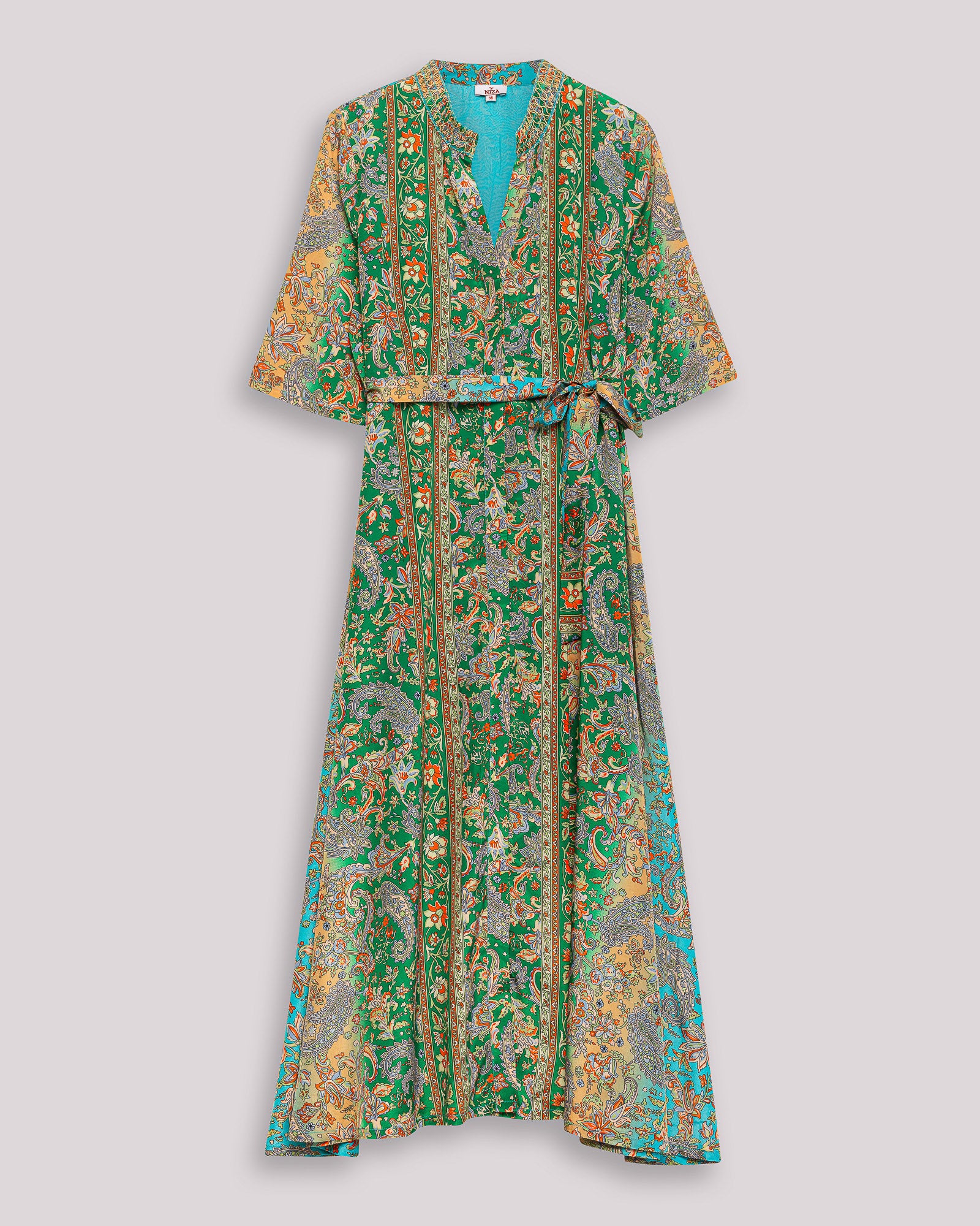 Vestido Midi Estampado Bali Verde-5