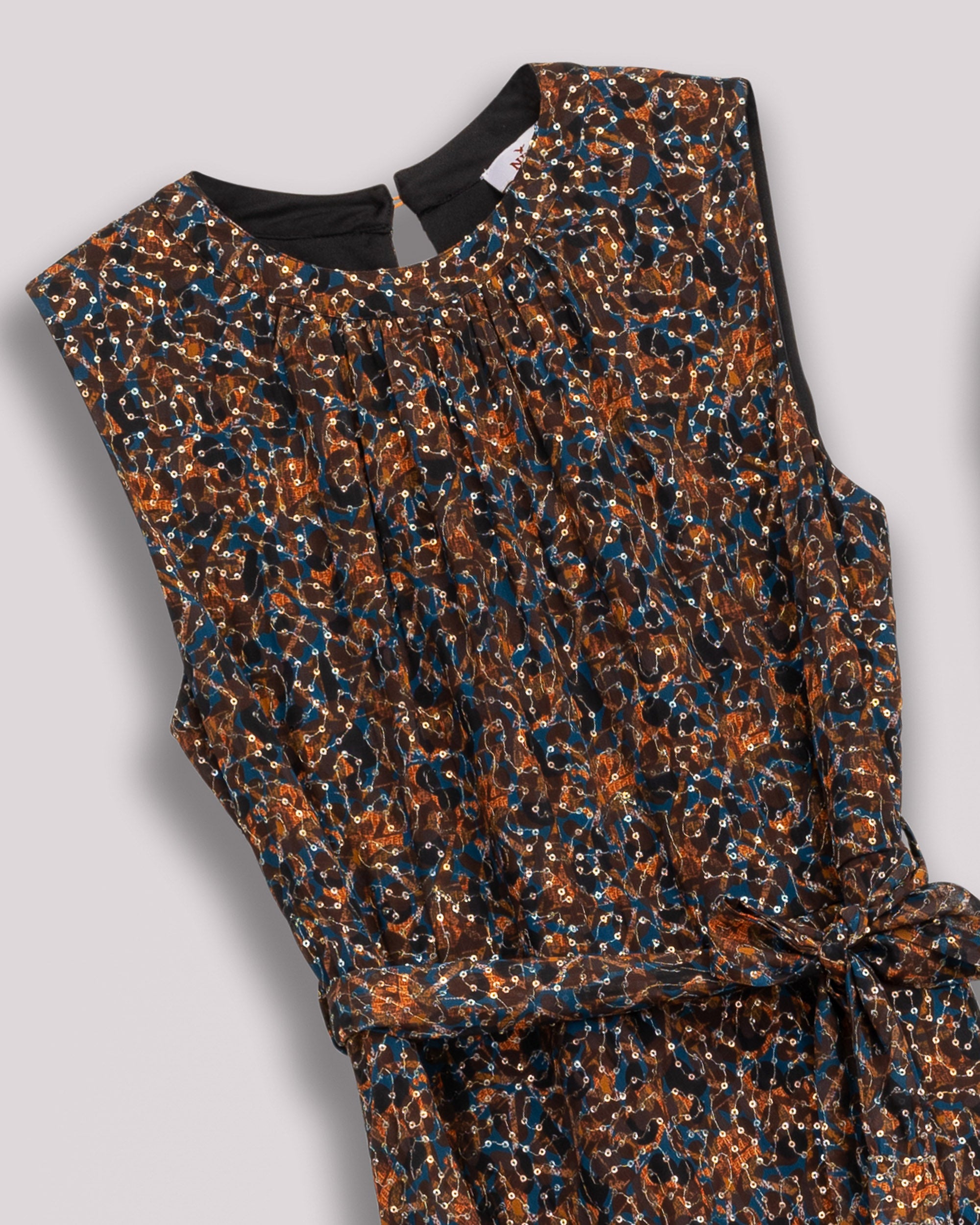 Vestido Comprido com Estampado de Flores sem Mangas Multicolor-8