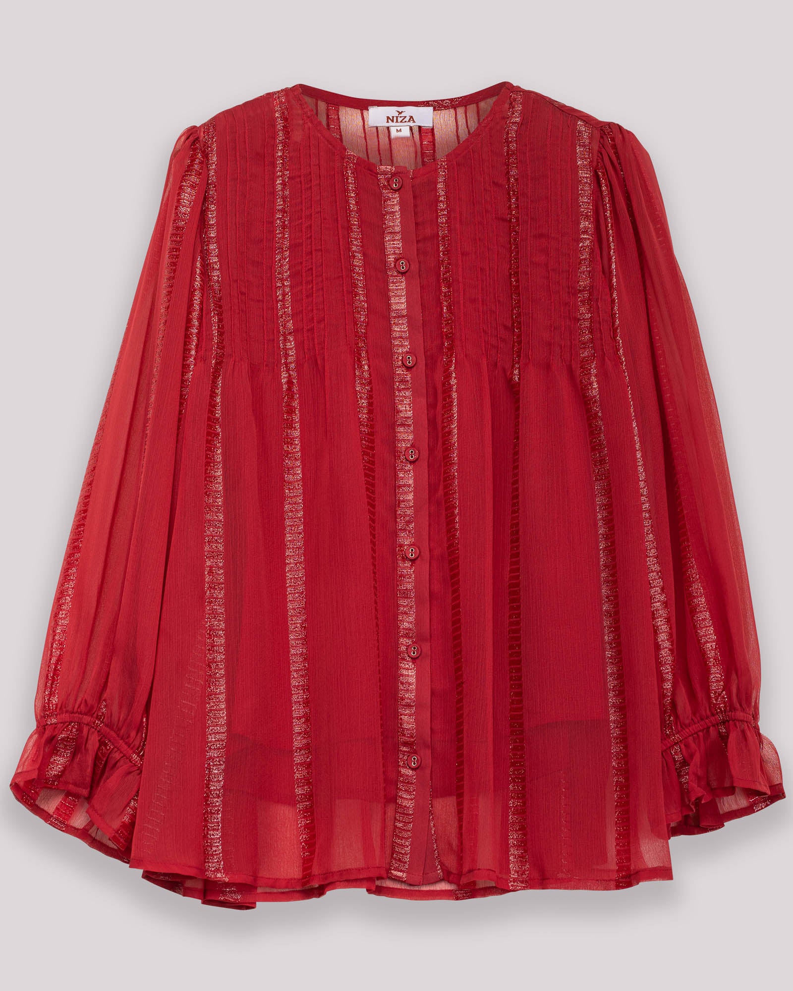 Blusa Fluida Translúcida Vermelho-7