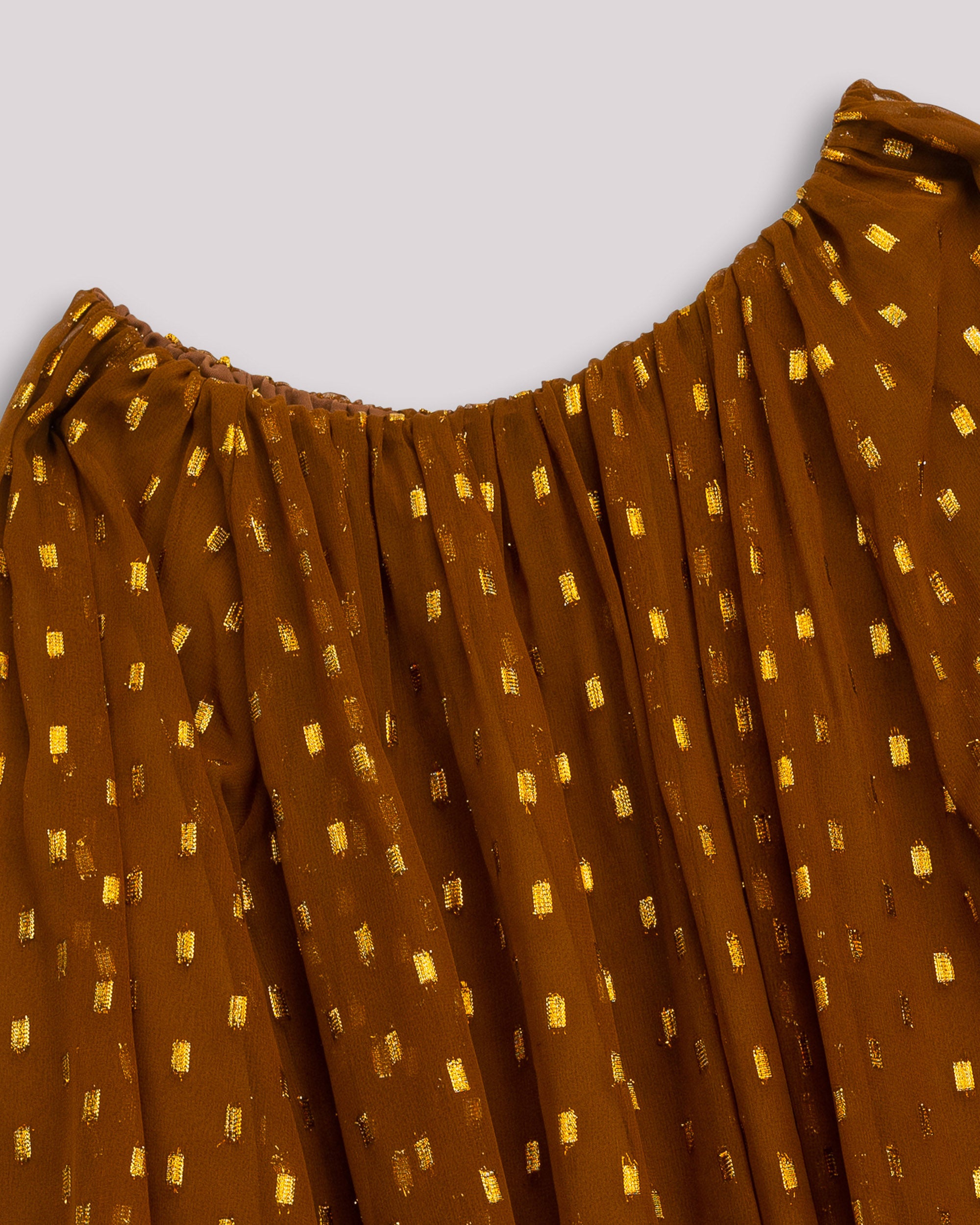 Blusa Comprida com Bolinhas Canela-8