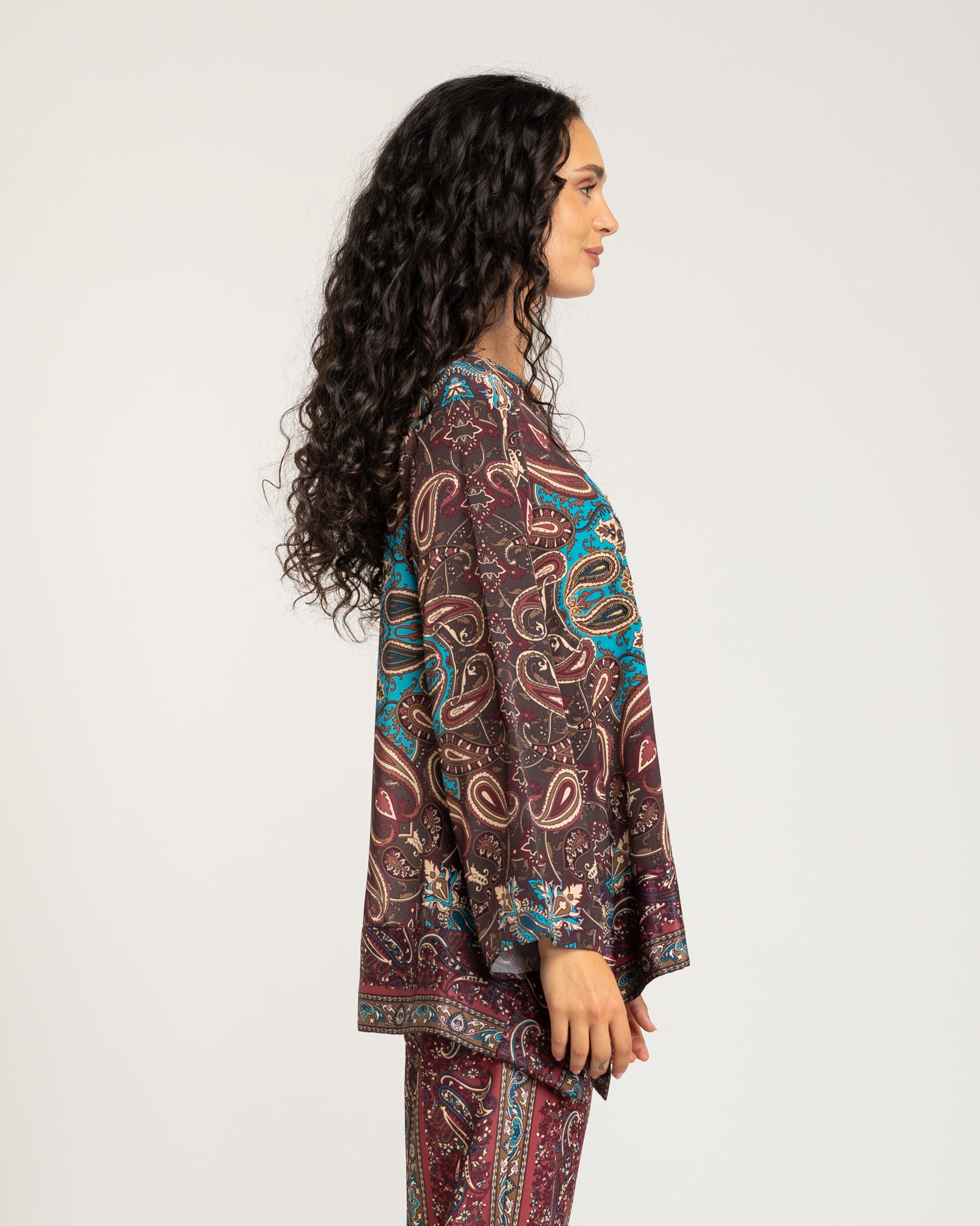 Blusa de Manga Comprida com Cenefas Multicolor-3