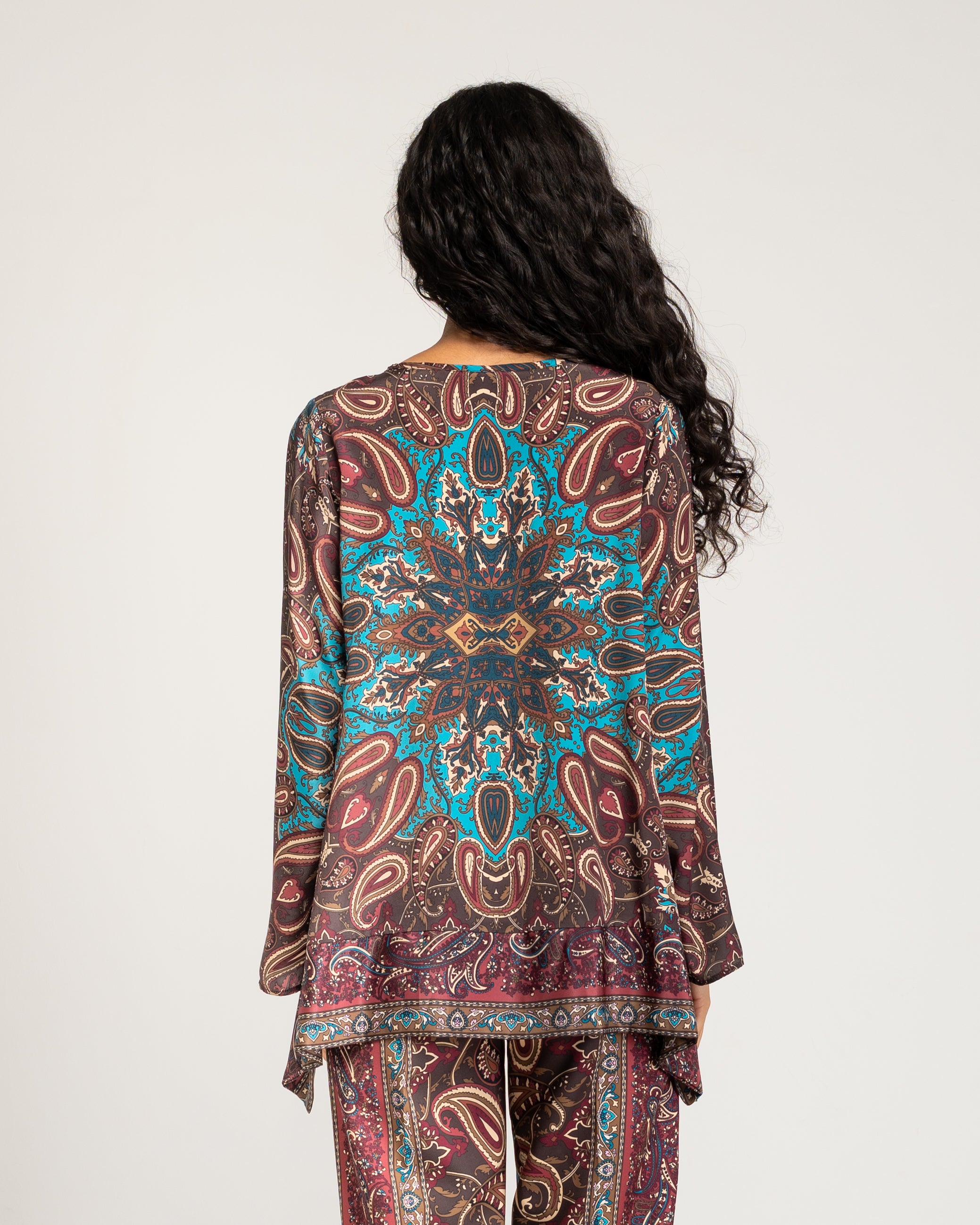 Blusa de Manga Comprida com Cenefas Multicolor-4