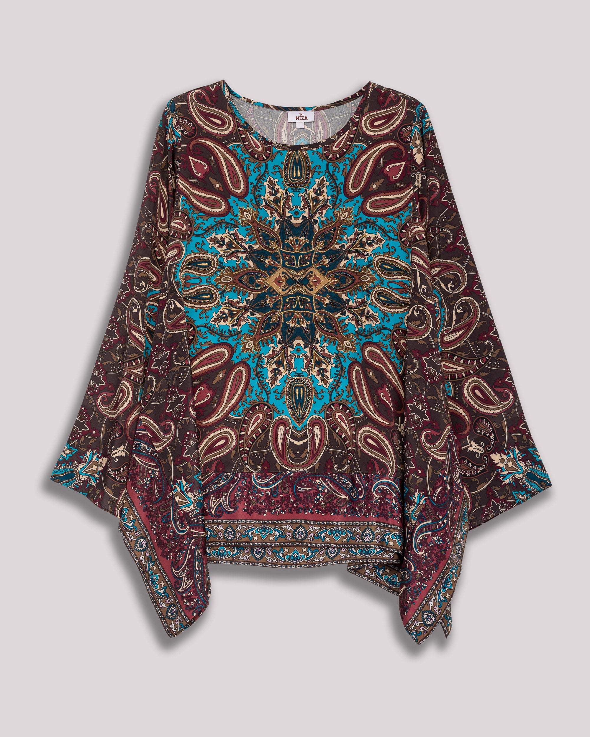 Blusa de Manga Comprida com Cenefas Multicolor-7
