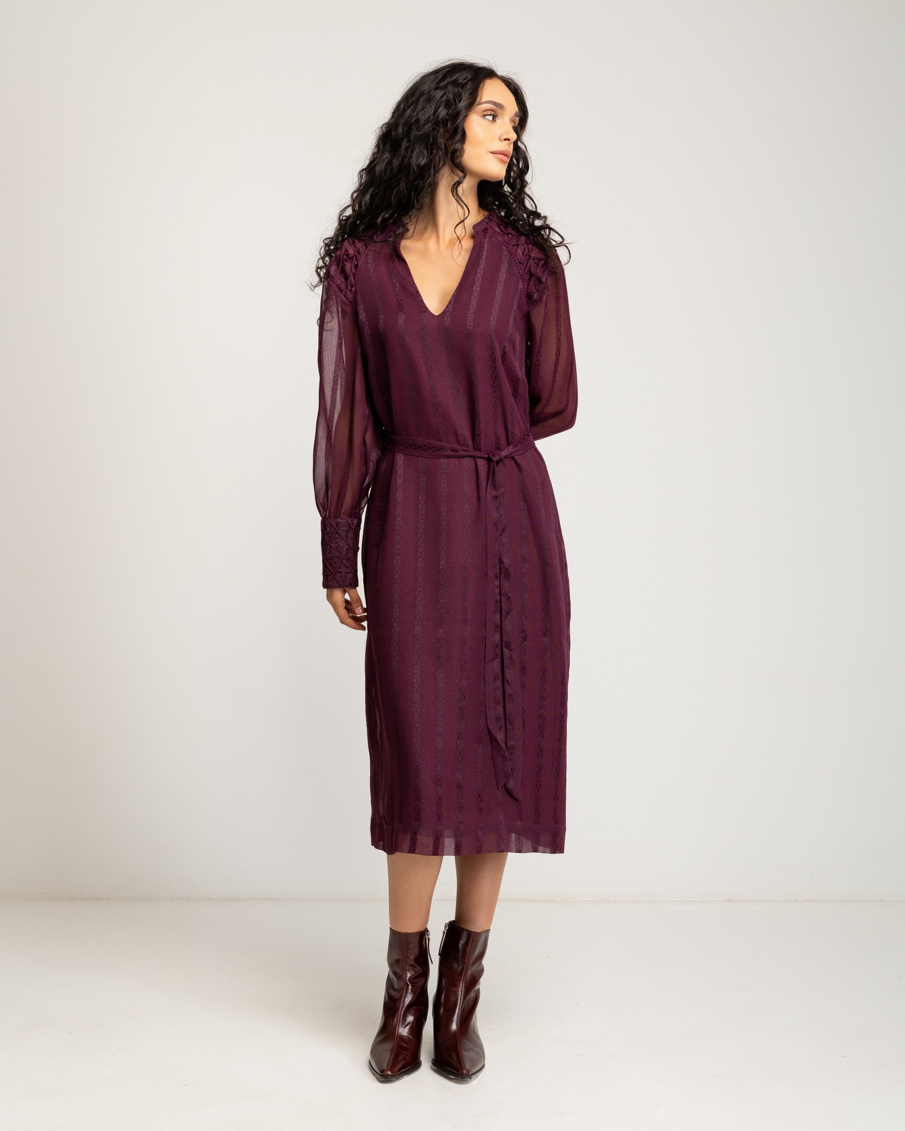 Vestido Midi Bordeaux Bordeaux-2